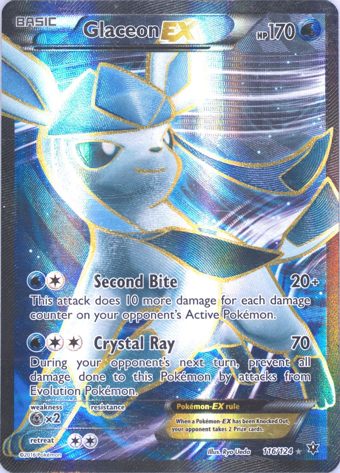 Full Art/Glaceon EX (116) 2016 Pokemon XY Fates Collide