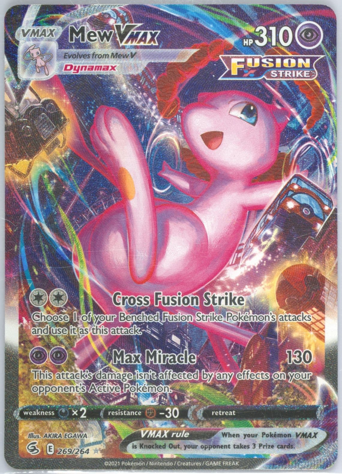 Full Art/Mew Vmax Secret (269) 2021 Pokemon Sword & Shield Fusion Strike