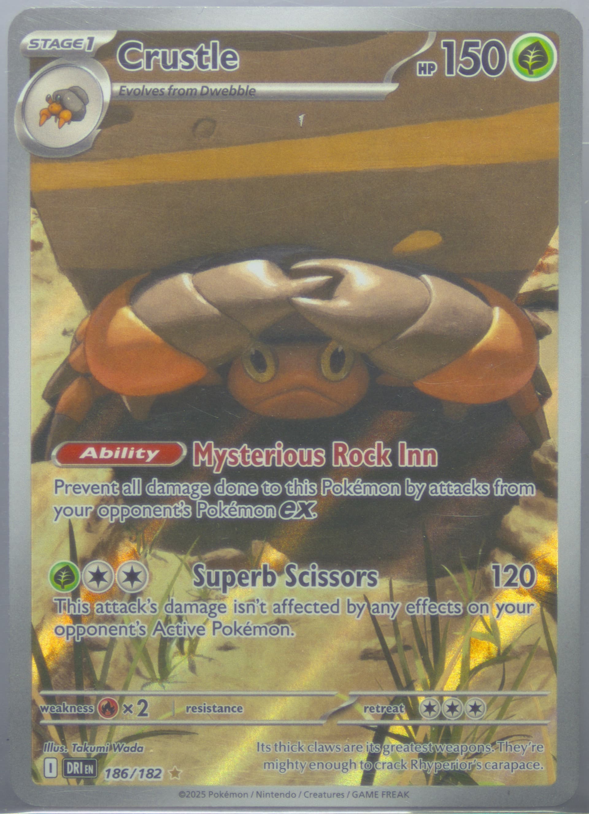 Crustle Illustration Rare (186) 2025 Pokemon Dri EN-Destined Rivals
