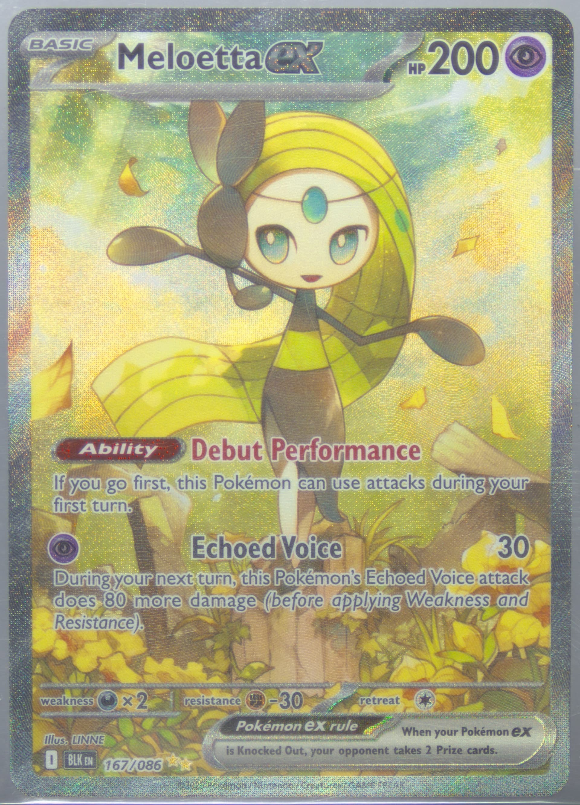 Meloetta EX Special Illustration Rare (167) 2025 Pokemon Blk EN-Black Bolt
