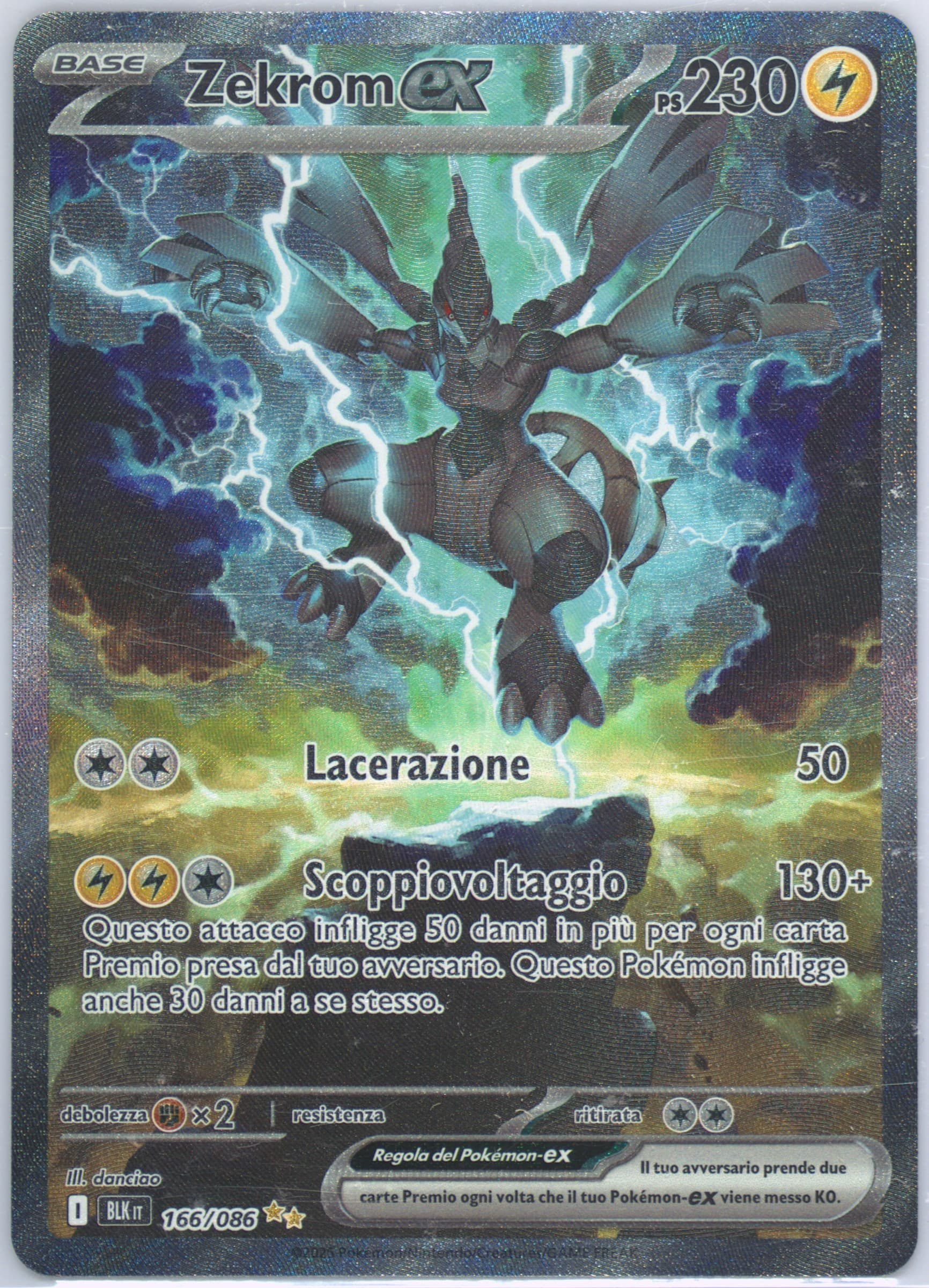 Zekrom EX Special Illustration Rare (166) 2025 Pokemon Italian Blk It-Black Bolt