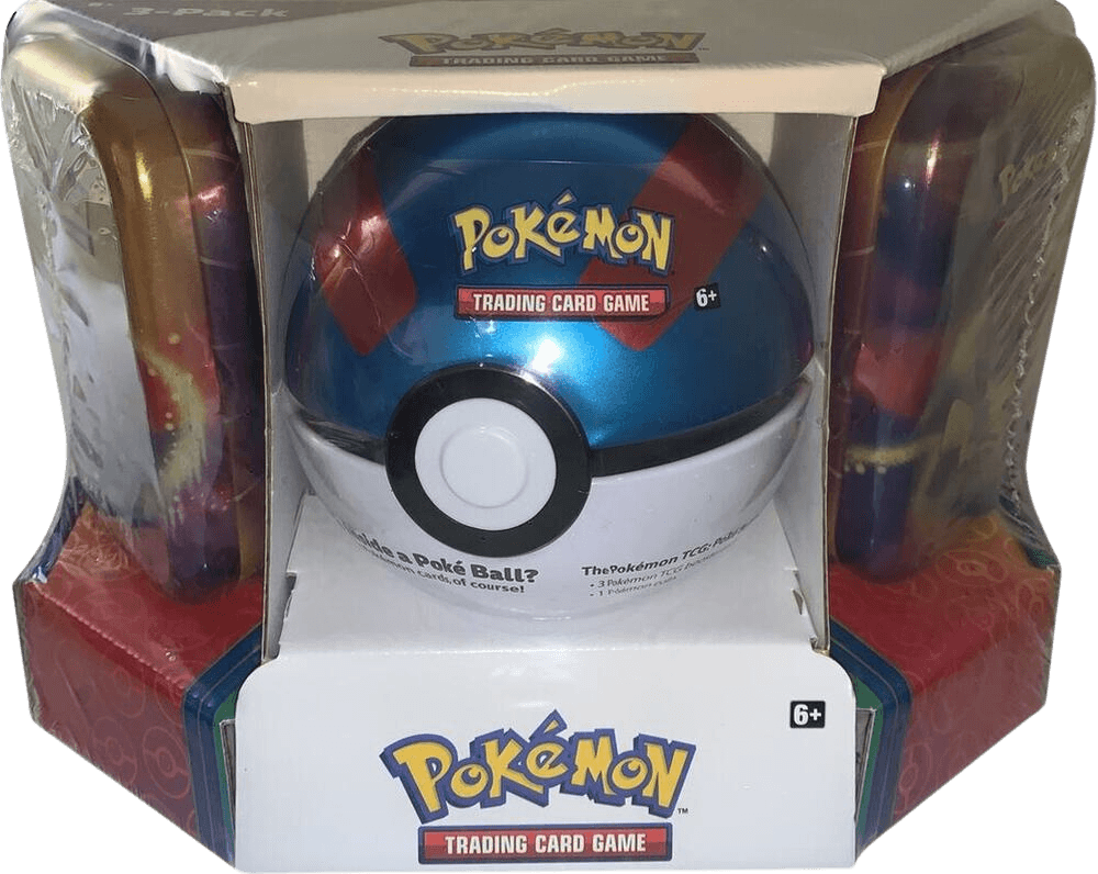 Pokemon - Poke Ball Tin + 2 Kanto Power Mini Tins - Great Ball - Miscellaneous Cards & Products