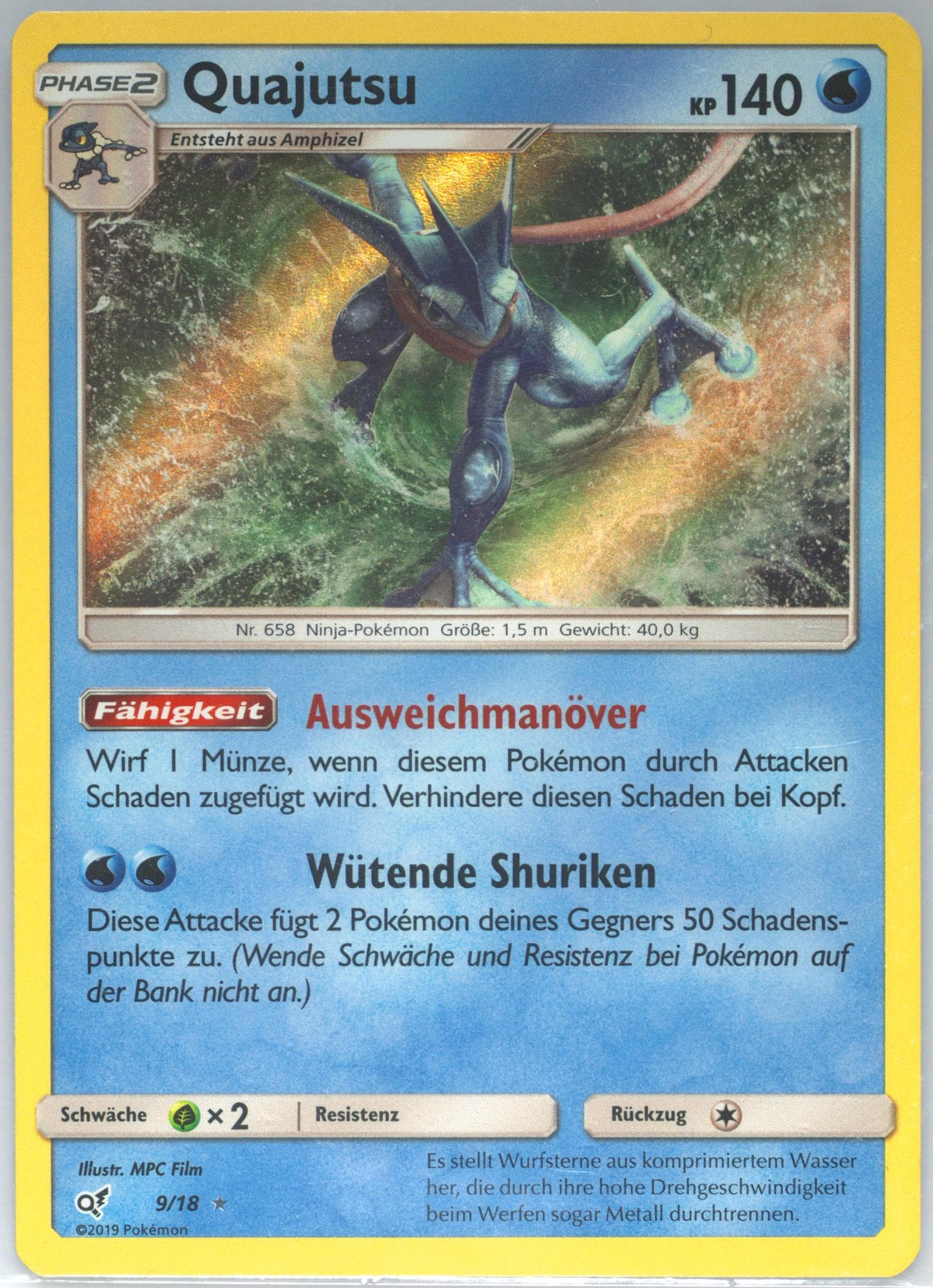 Greninja-Holo German (9) 2019 Pokemon Sun & Moon Detective Pikachu