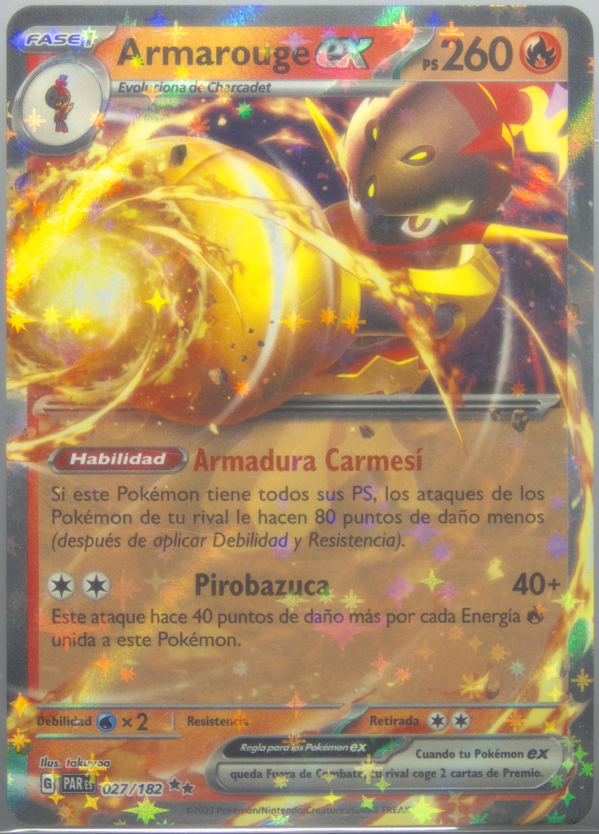 Armarouge EX (027) 2023 Pokemon Spanish Par ES-Paradox Rift
