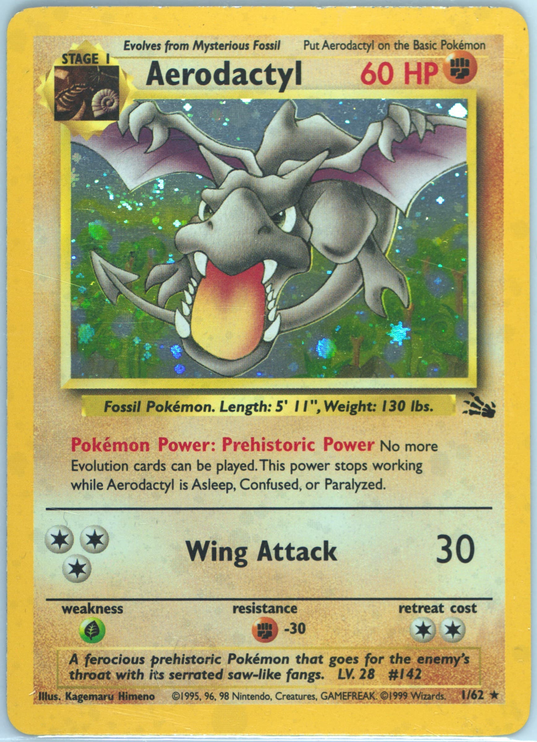 Aerodactyl-Holo Cosmos (1) 1999 Pokemon Fossil