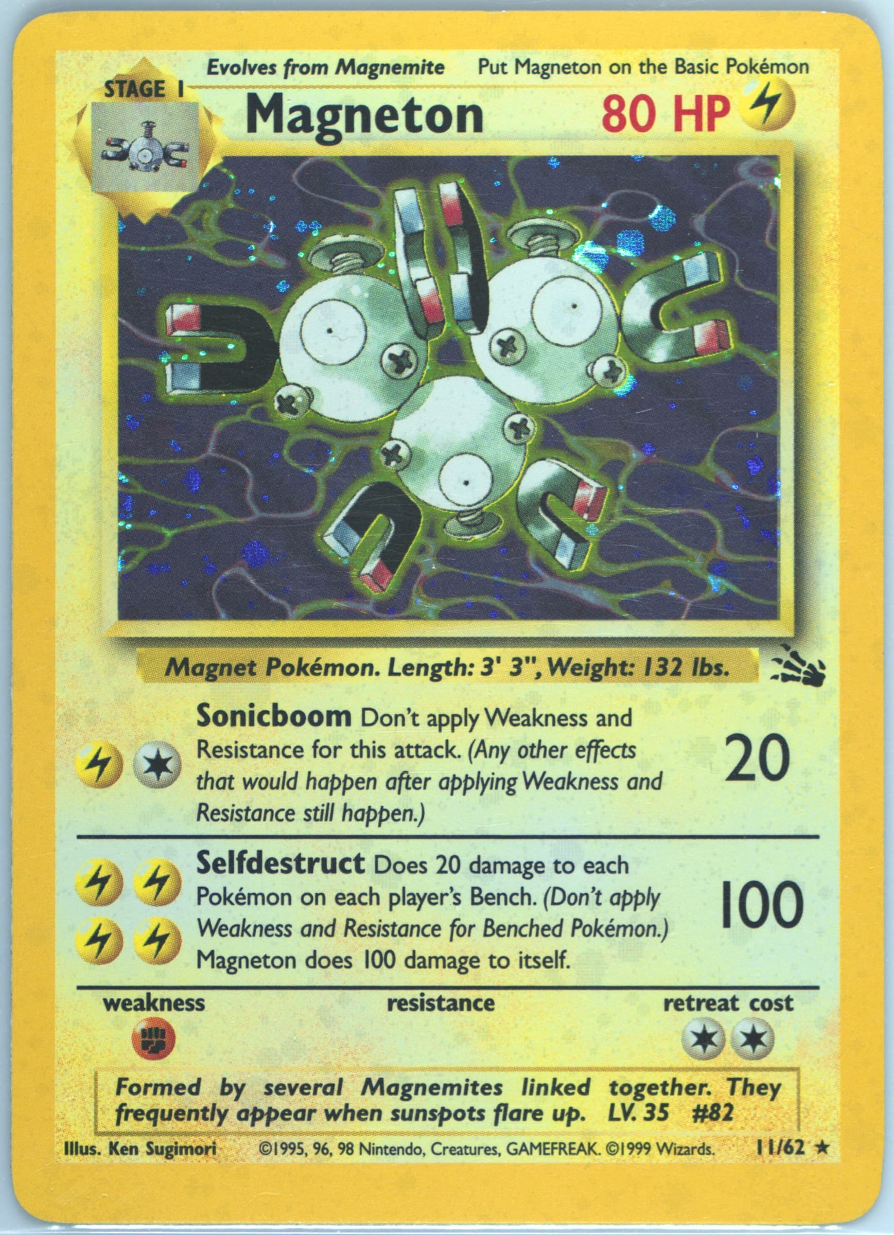 Magneton-Holo Cosmos (11) 1999 Pokemon Fossil