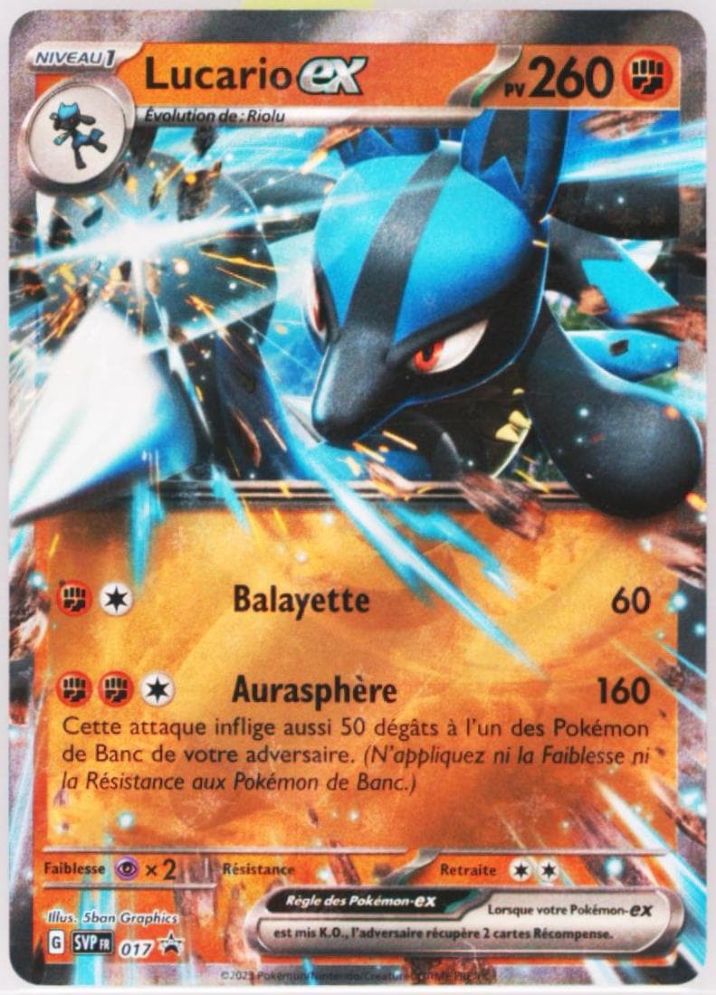 Lucario EX Scarlet & Violet EX Battle Deck-Lucario (017) 2023 Pokemon French Svp FR-SV Black Star Promo