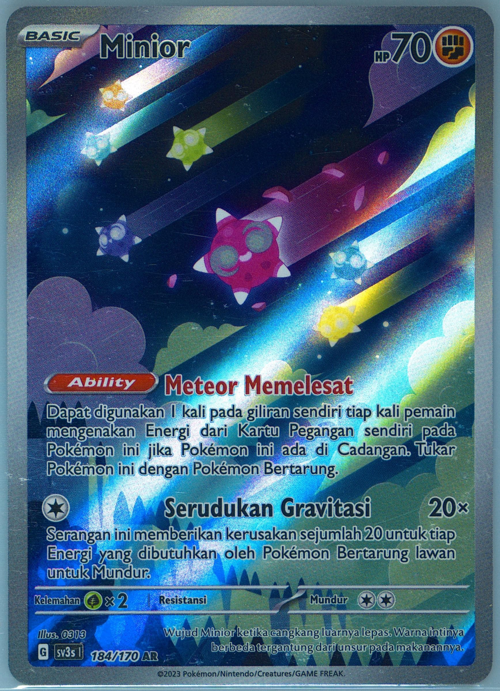 Minior Art Rare (184) 2023 Pokemon Indonesian Sv3s I-Black Shine