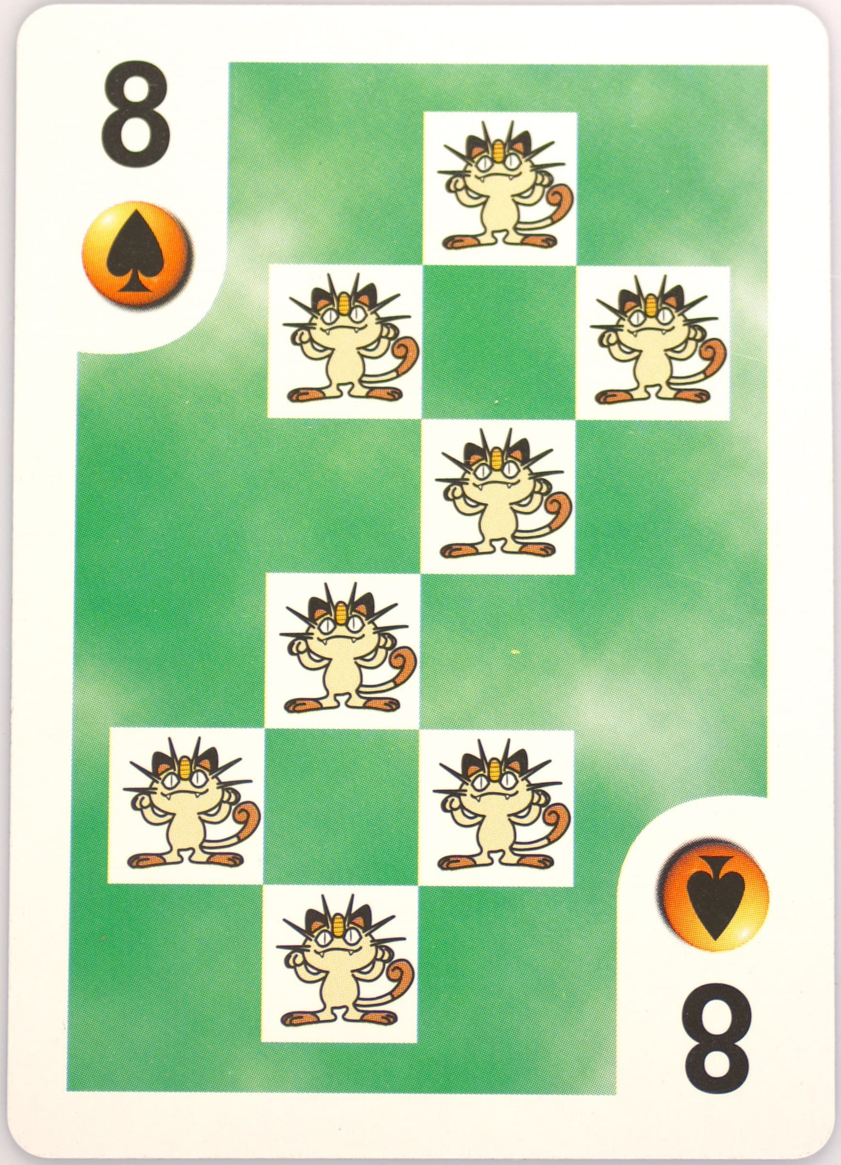 Meowth 8 of Spades 1999 Bicycle Pokemon Playing Cards