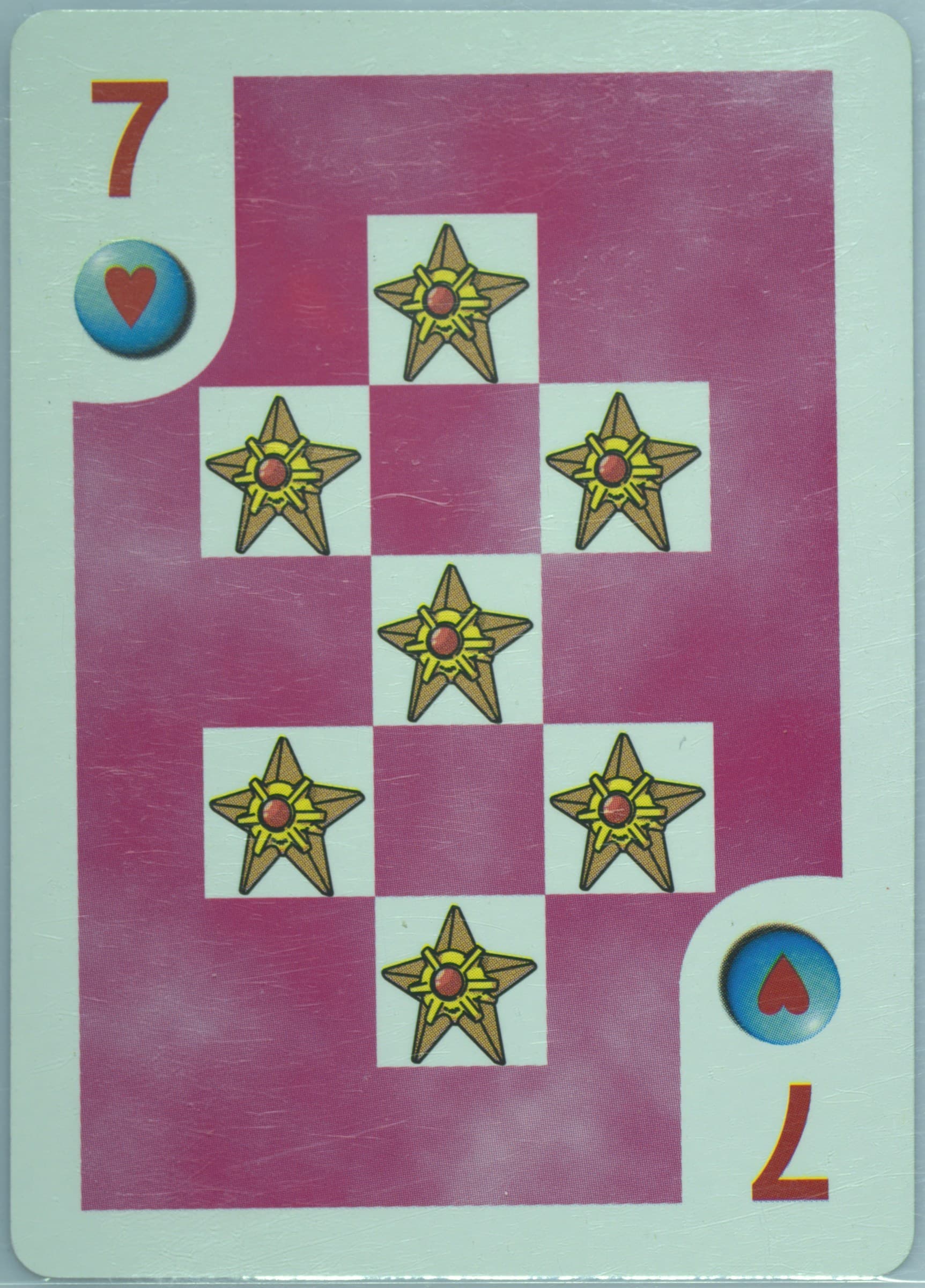 Staryu 7 of Hearts 1999 Bicycle Pokemon Playing Cards