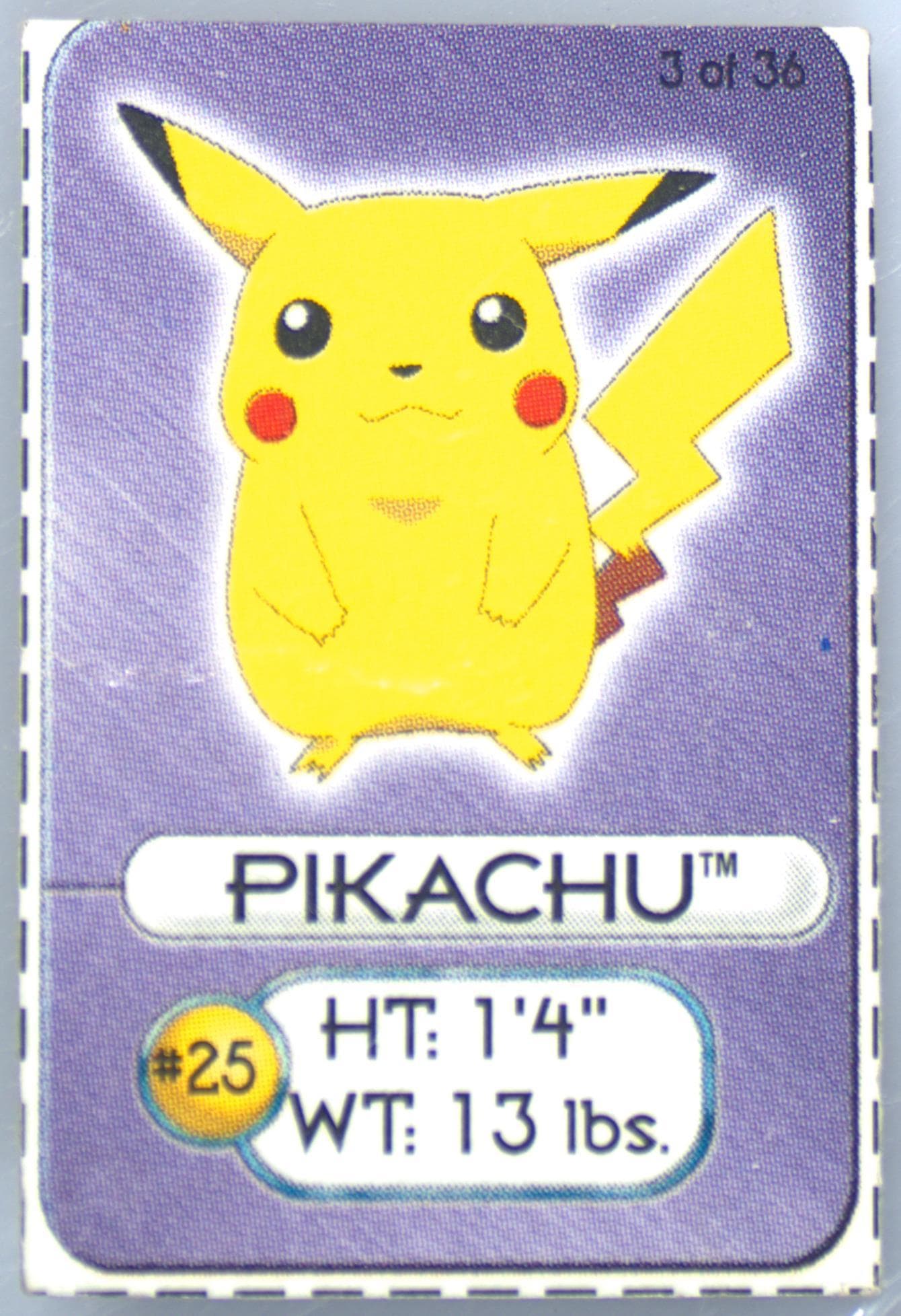 Pikachu Hand Cut (3) 1999 Pokemon Lunchables