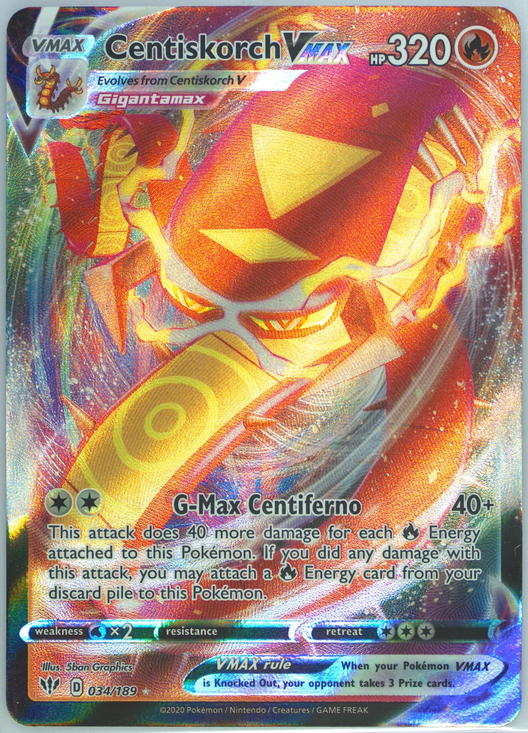 Full Art/Centiskorch Vmax (023) 2022 Pokemon Korean Sword & Shield Vmax Climax