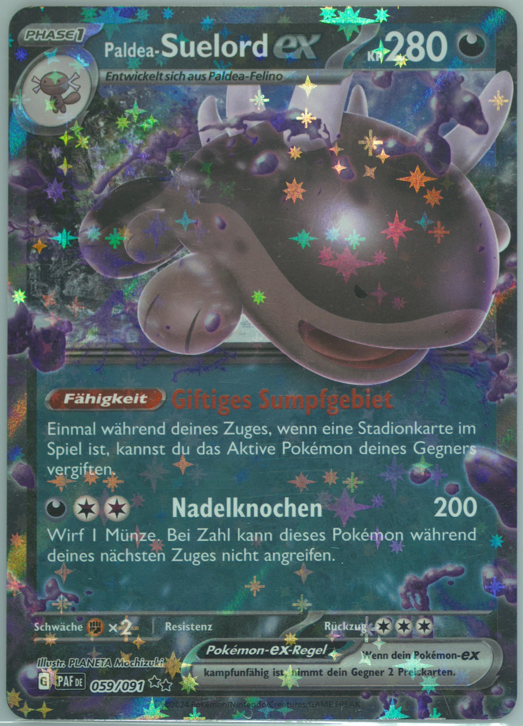 Paldean Clodsire EX (059) 2024 Pokemon German Paf de-Paldean Fates