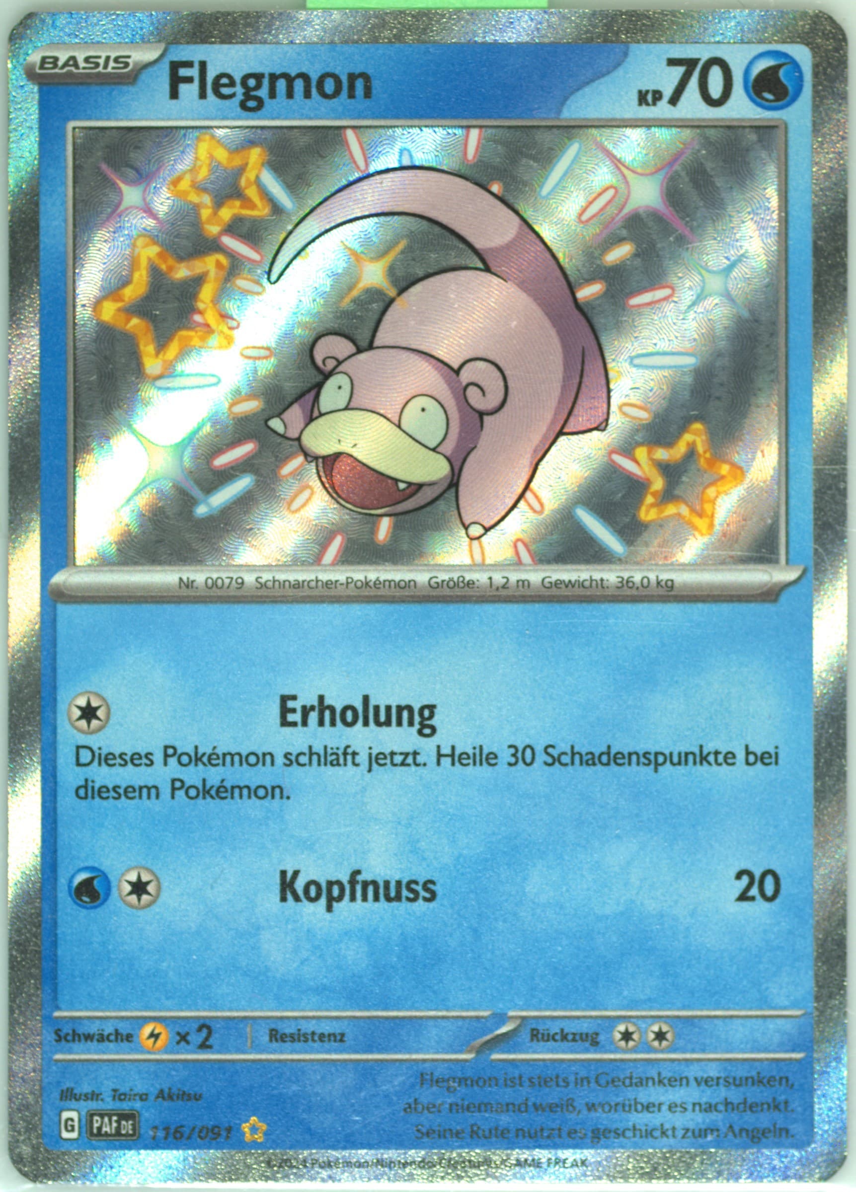 Slowpoke Shiny Rare (116) 2024 Pokemon German Paf de-Paldean Fates