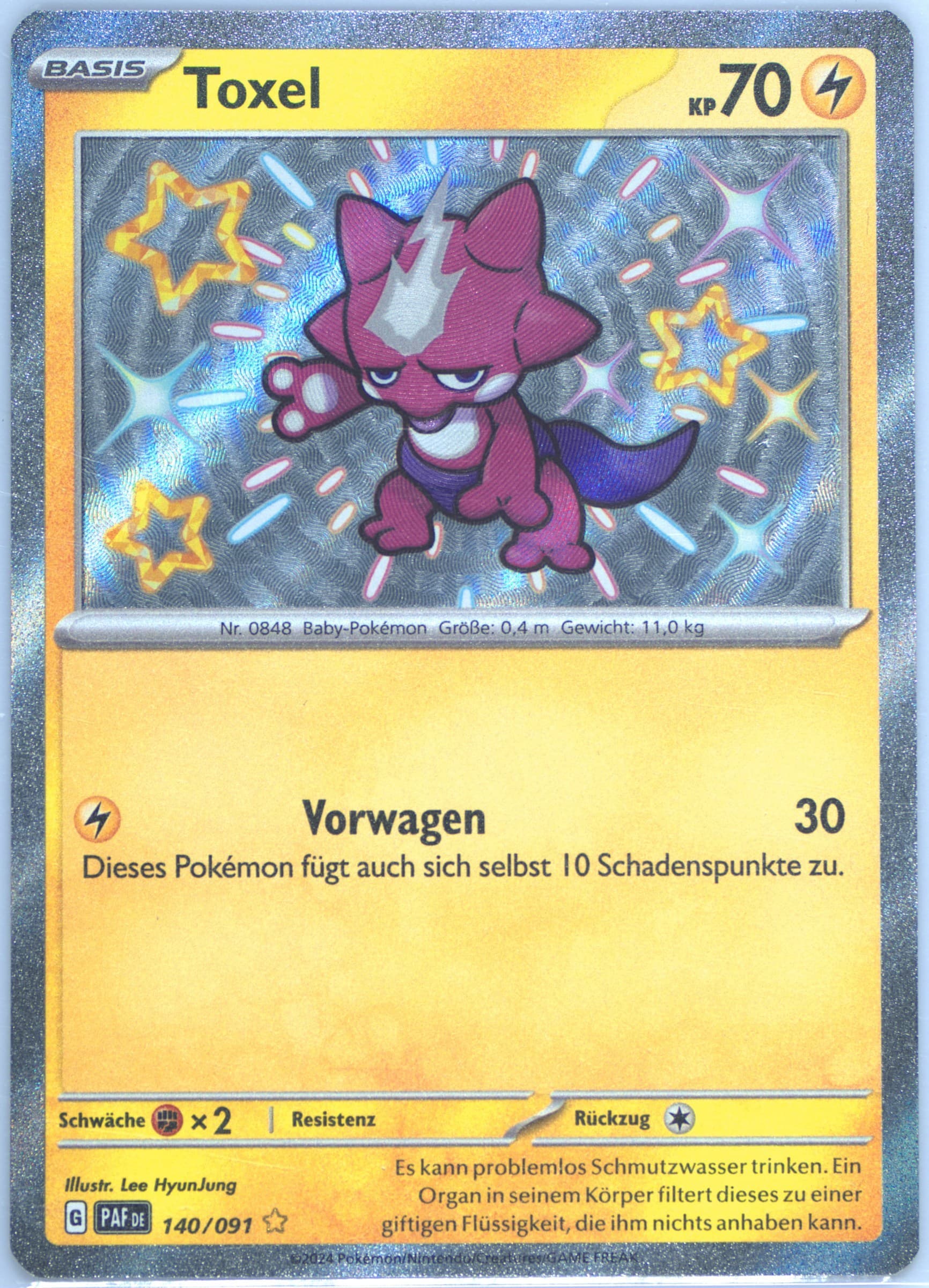 Toxel Shiny Rare (140) 2024 Pokemon German Paf de-Paldean Fates