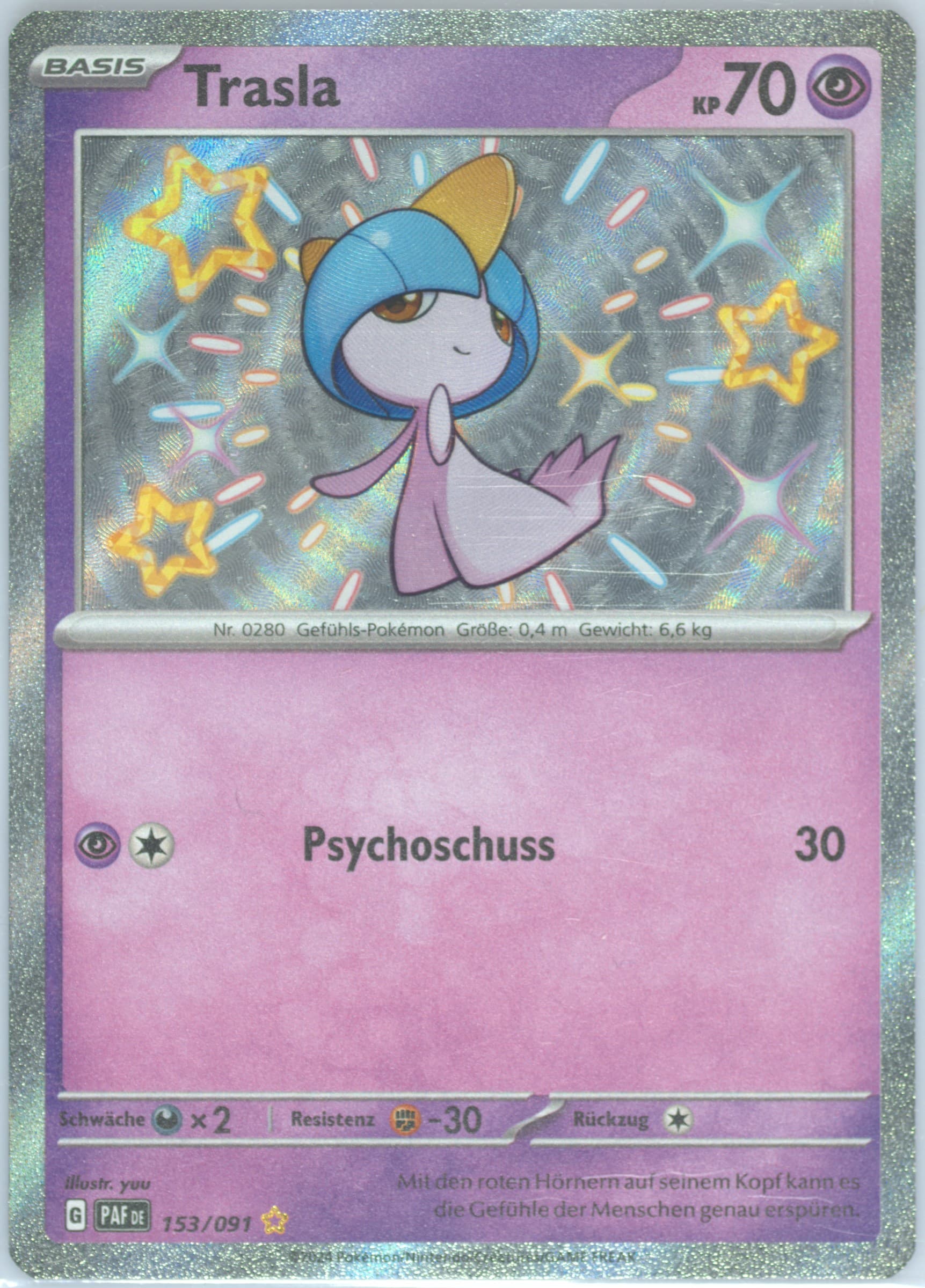 Ralts Shiny Rare (153) 2024 Pokemon German Paf de-Paldean Fates