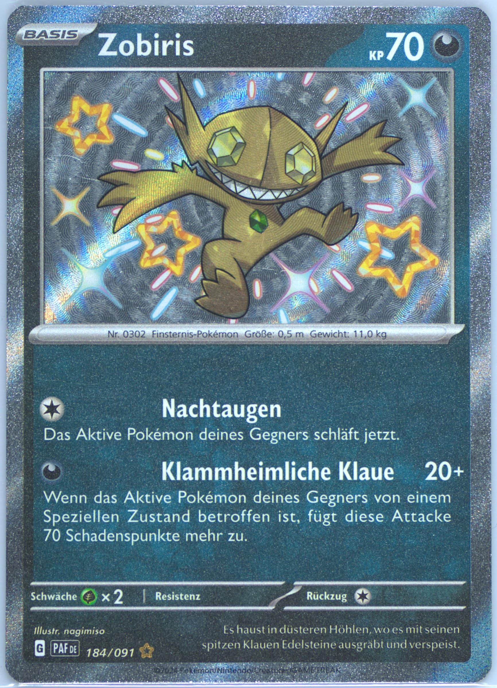 Sableye Shiny Rare (184) 2024 Pokemon German Paf de-Paldean Fates