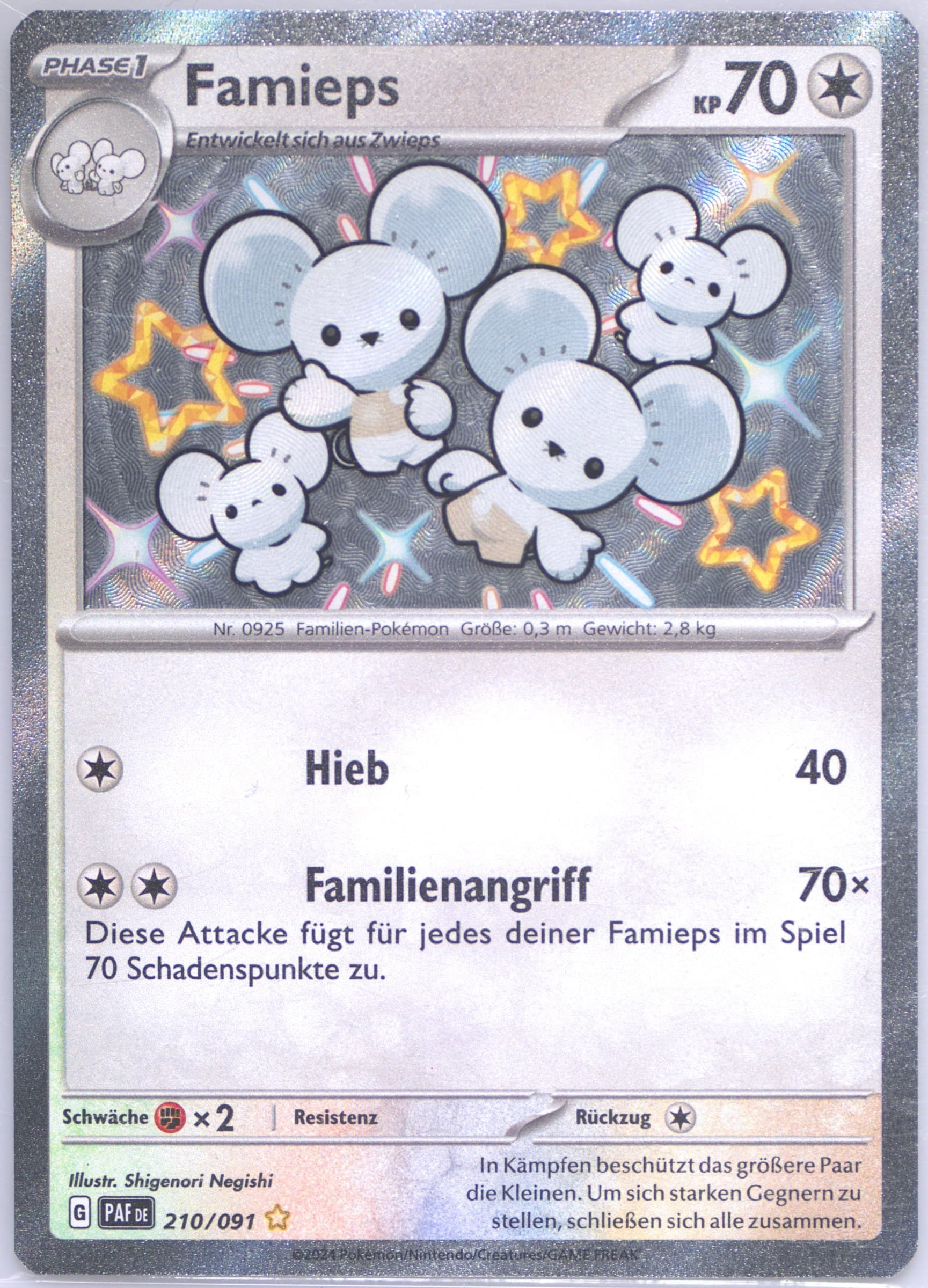 Maushold Shiny Rare (210) 2024 Pokemon German Paf de-Paldean Fates