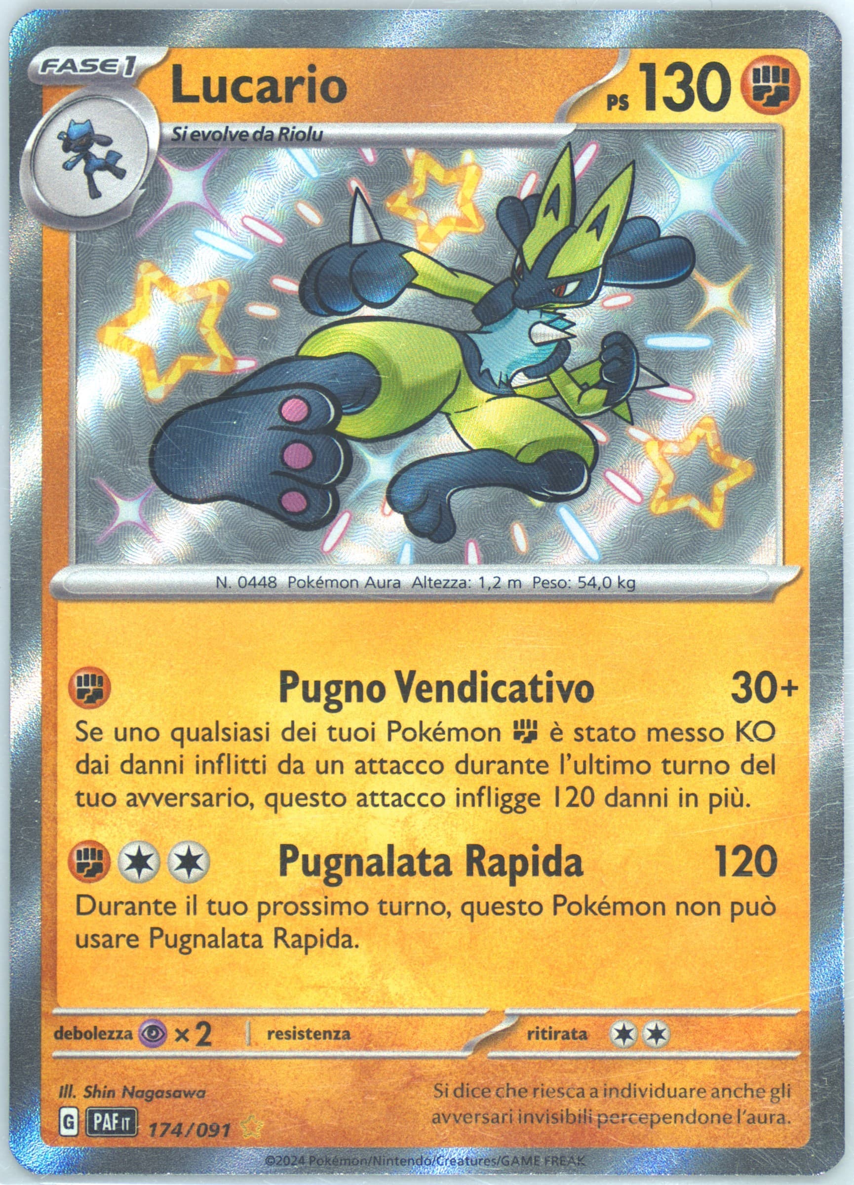 Lucario Shiny Rare (174) 2024 Pokemon Italian Paf It-Paldean Fates