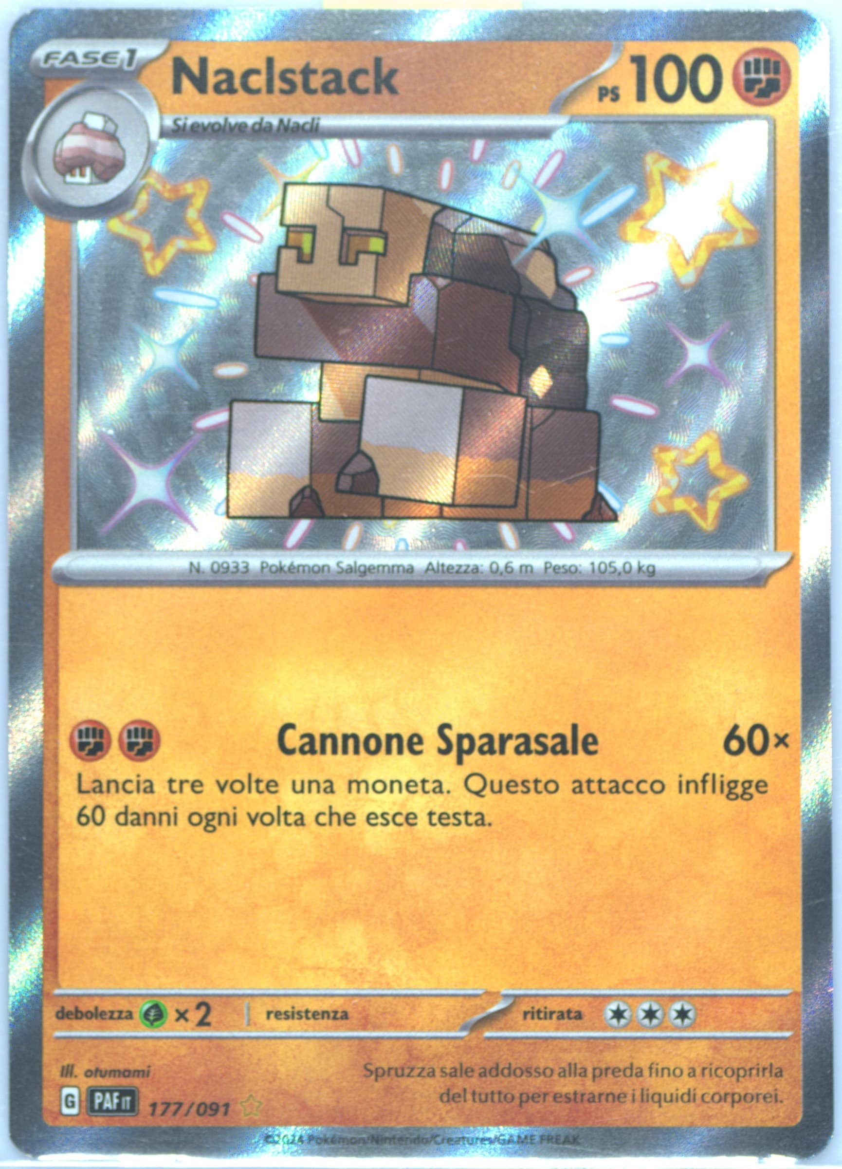 Naclstack Shiny Rare (177) 2024 Pokemon Italian Paf It-Paldean Fates