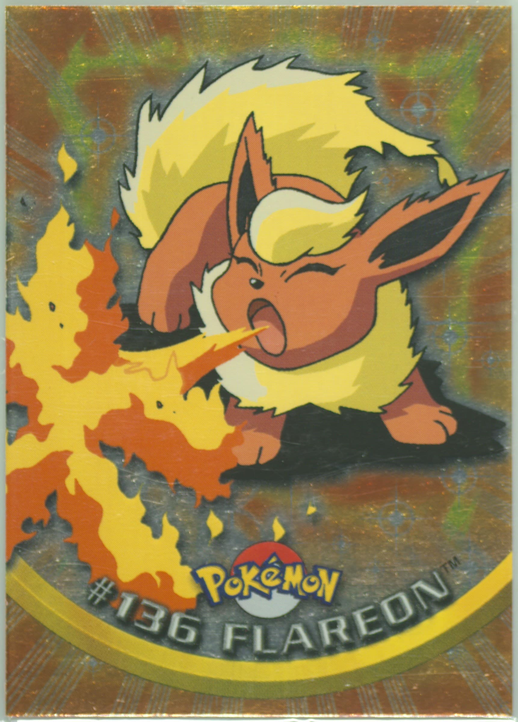 Flareon Foil-Italian (136) 2000 Topps Pokemon TV Animation Series 3
