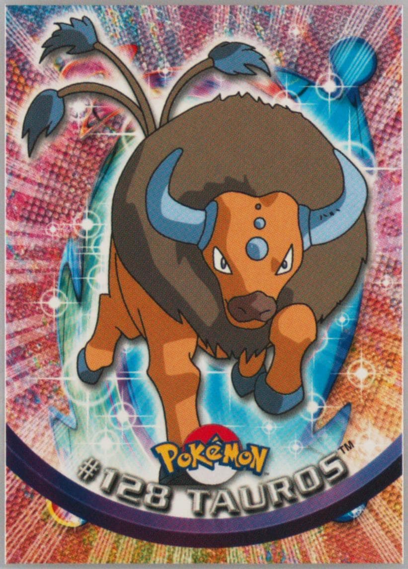 Tauros Italian (128) 2000 Topps Pokemon TV Animation Series 3