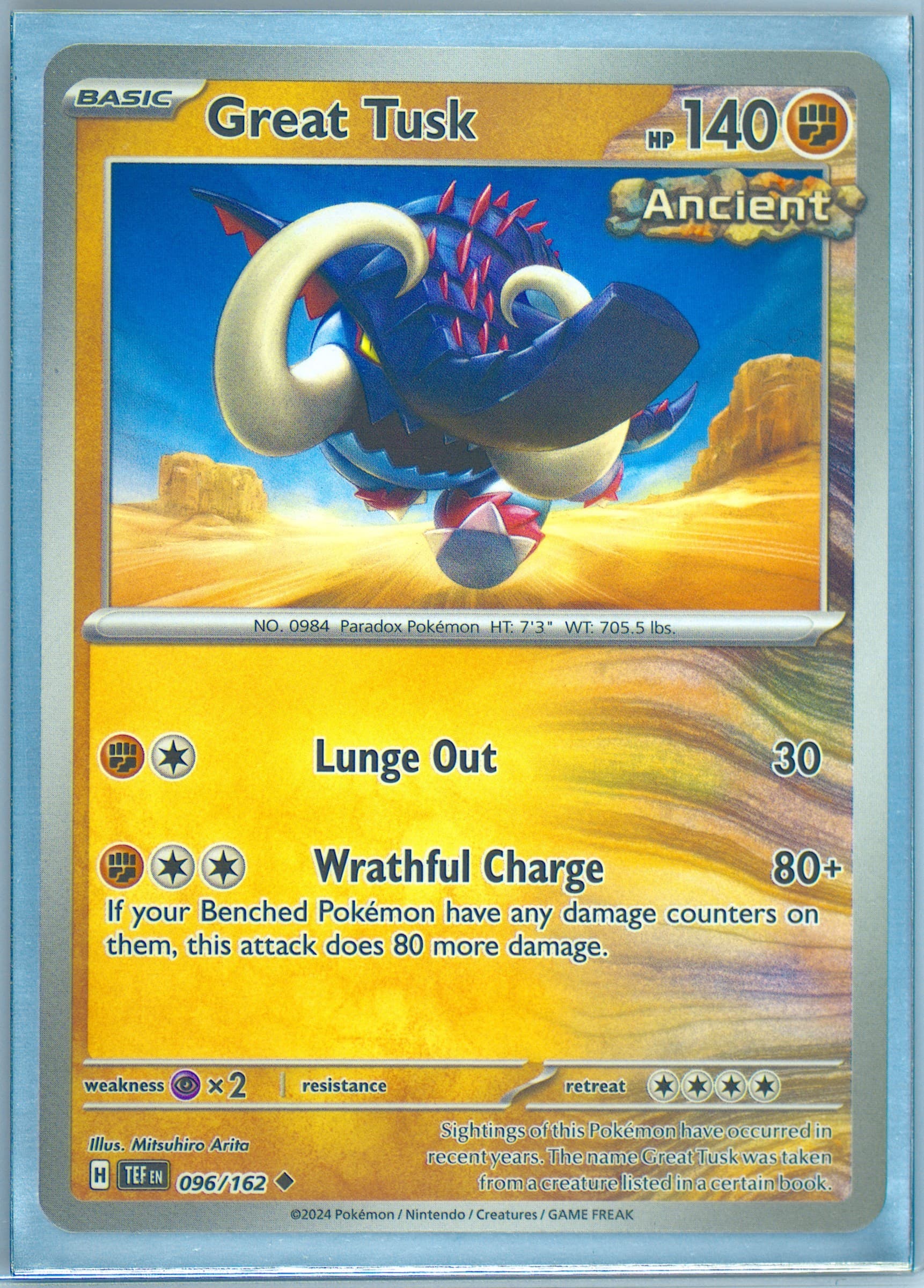 Great Tusk (096) 2024 Pokemon Tef EN-Temporal Forces