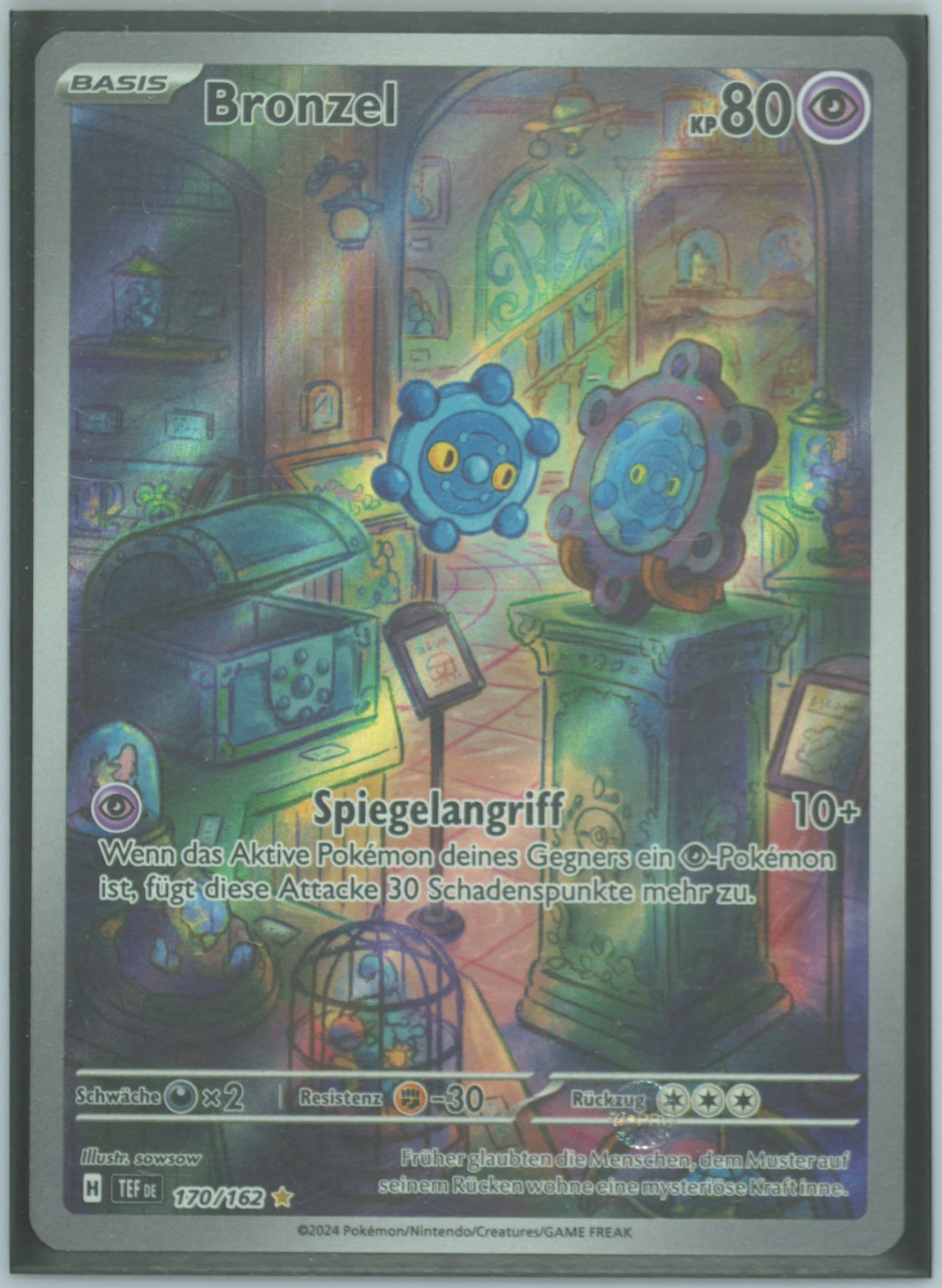 Bronzor Illustration Rare (170) 2024 Pokemon German Tef de-Temporal Forces