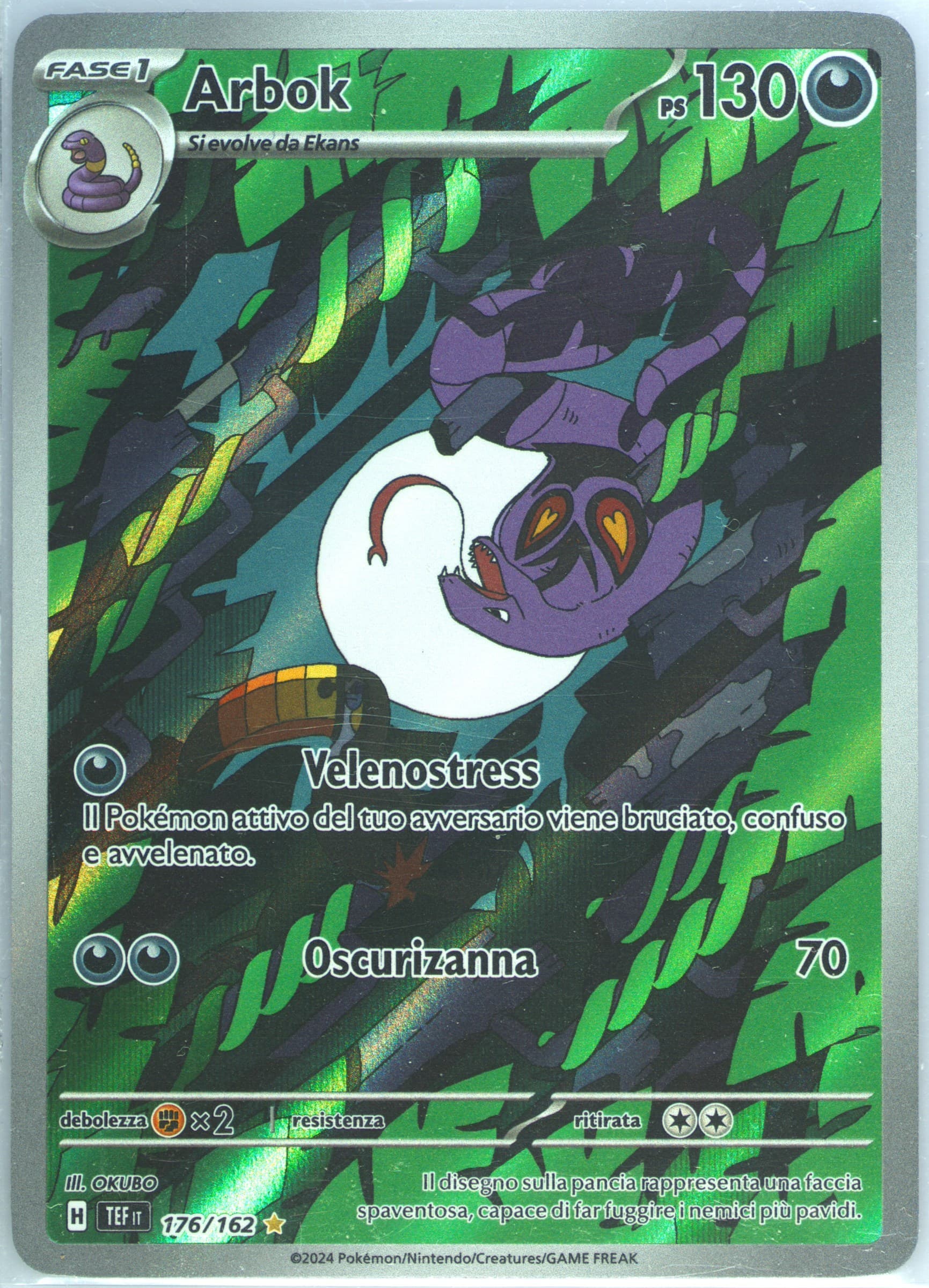 Arbok Illustration Rare (176) 2024 Pokemon Italian Tef It-Temporal Forces