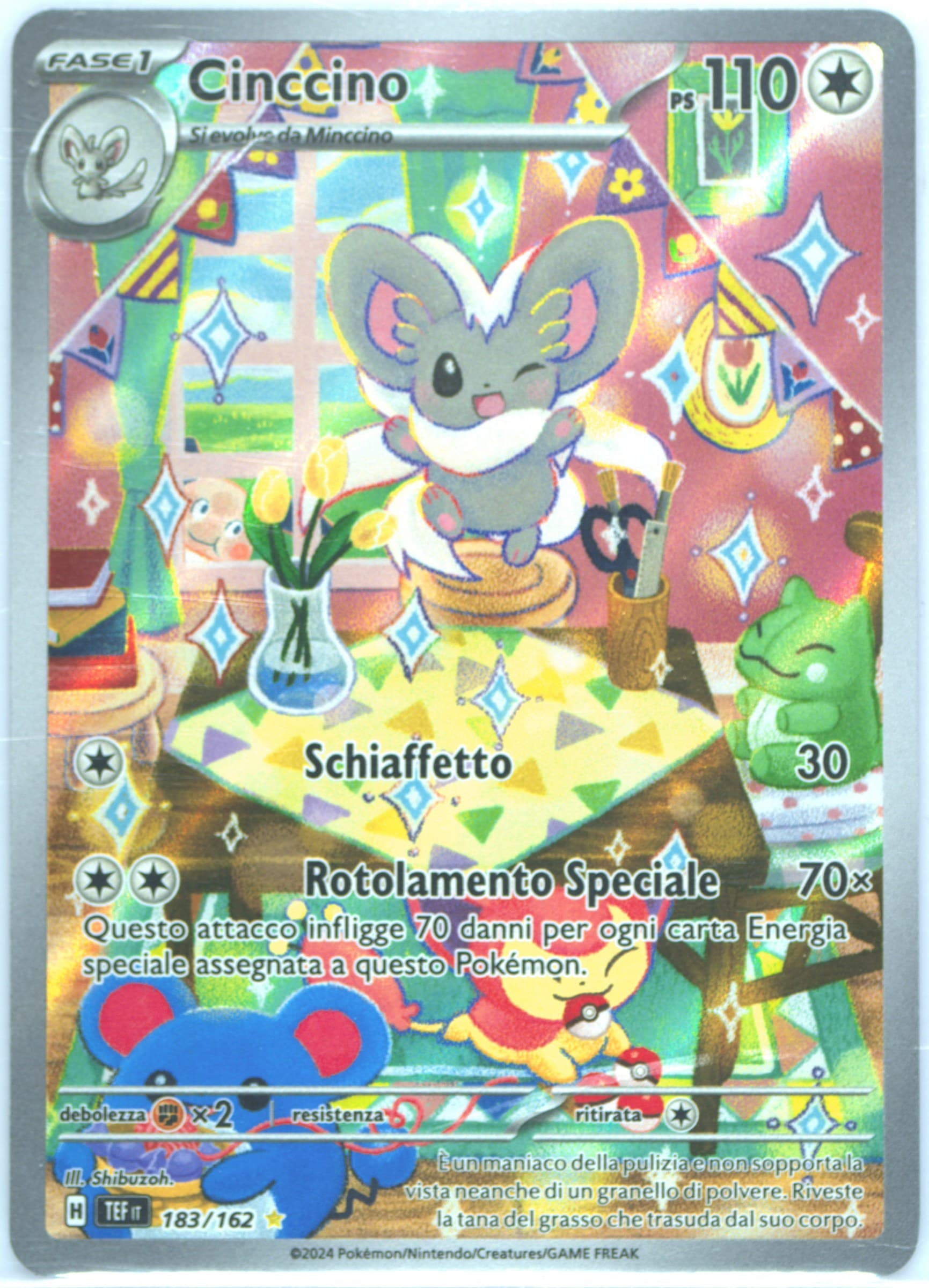 Cinccino Illustration Rare (183) 2024 Pokemon Italian Tef It-Temporal Forces