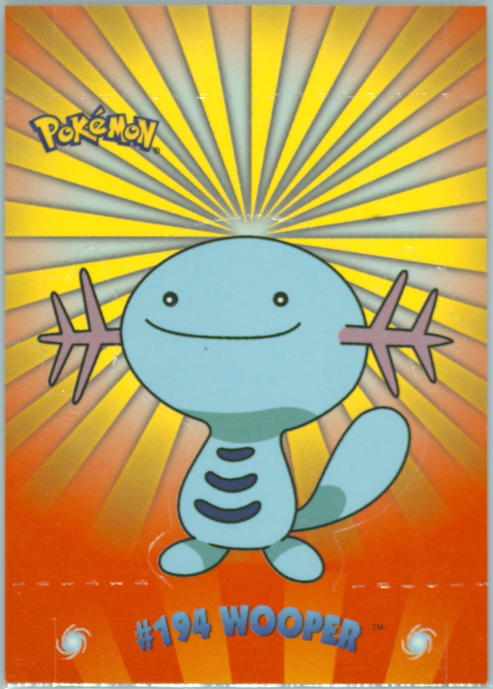 Wooper (3) 2001 Topps Pokemon Johto Series 1 Pop-Up