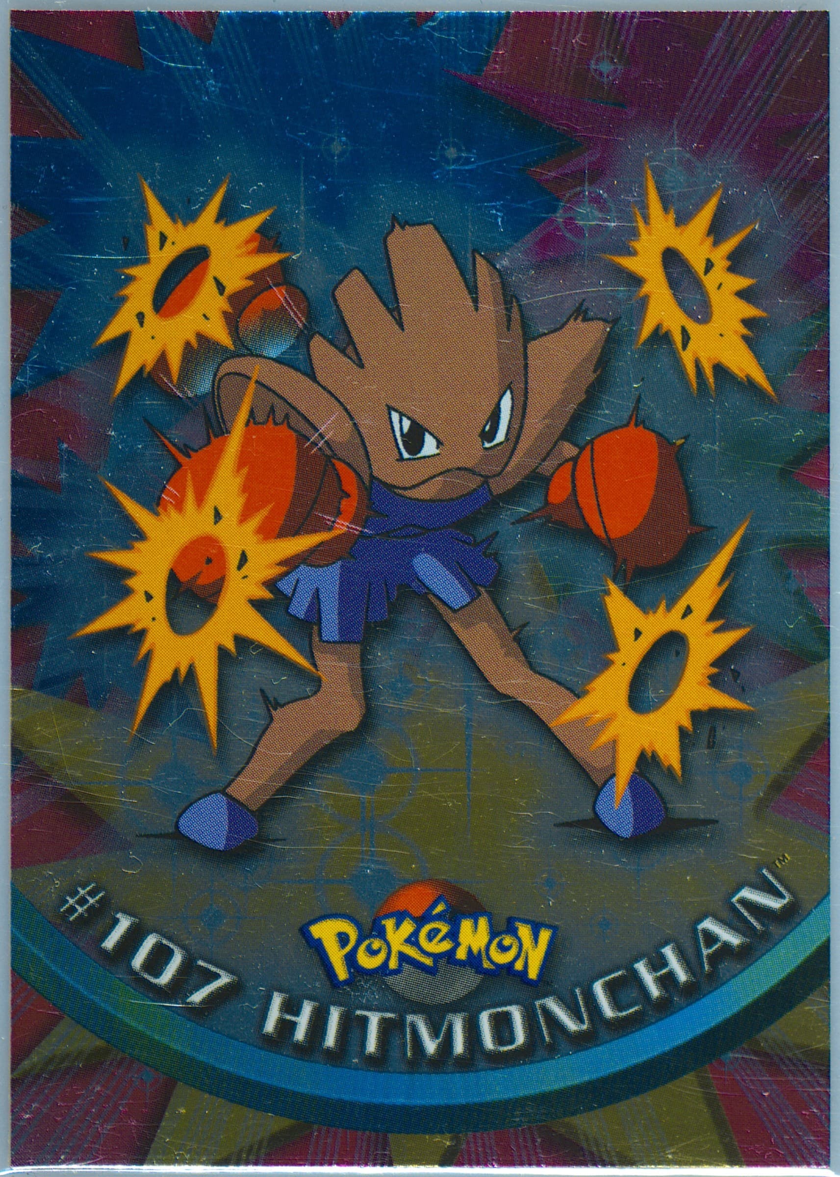 Hitmonchan Foil-Italian (107) 2000 Topps Pokemon TV Animation Series 2