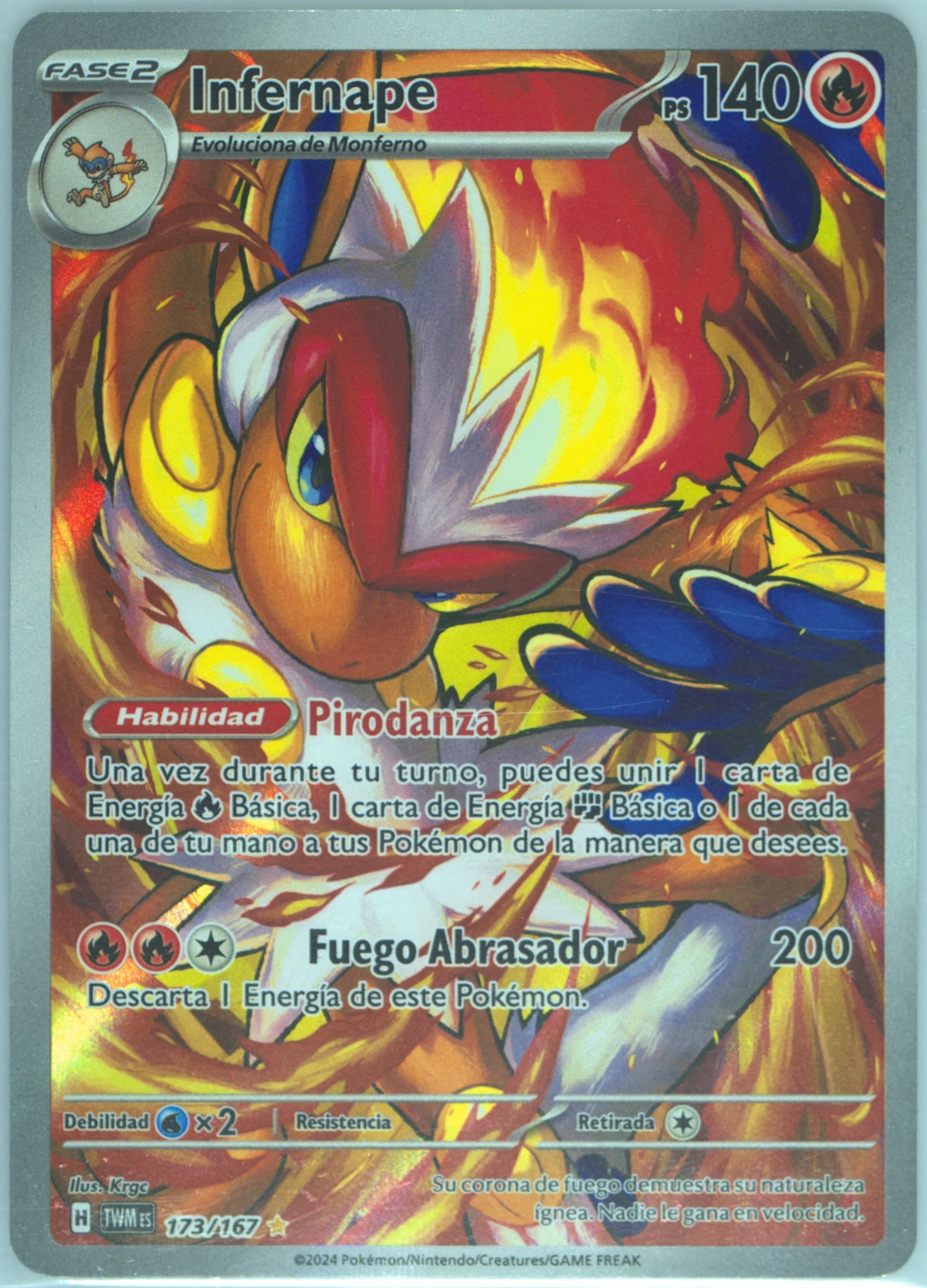 Infernape Illustration Rare (173) 2024 Pokemon Spanish Twm ES-Twilight Masquerade