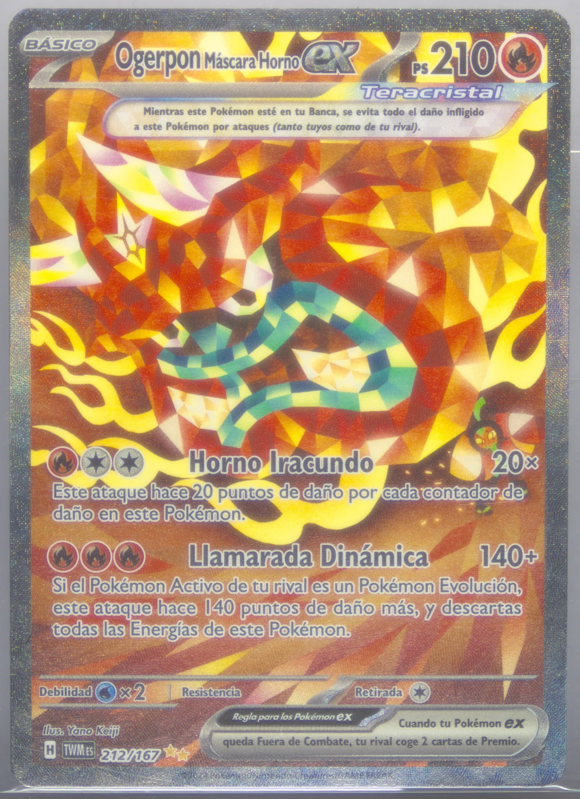 Hearthflame Mask Ogerpon EX Special Illustration Rare (212) 2024 Pokemon Spanish Twm ES-Twilight Masquerade
