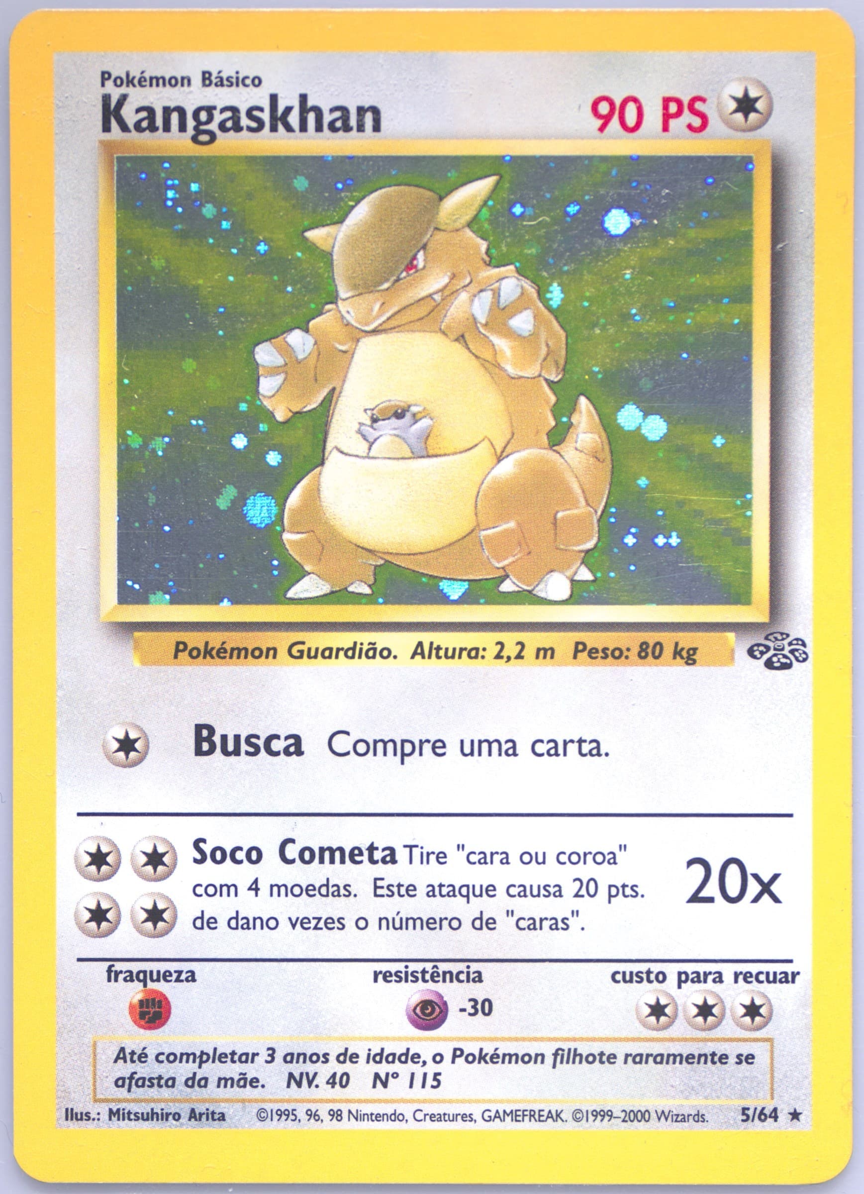 Kangaskhan-Holo (5) 2000 Pokemon Portuguese Jungle