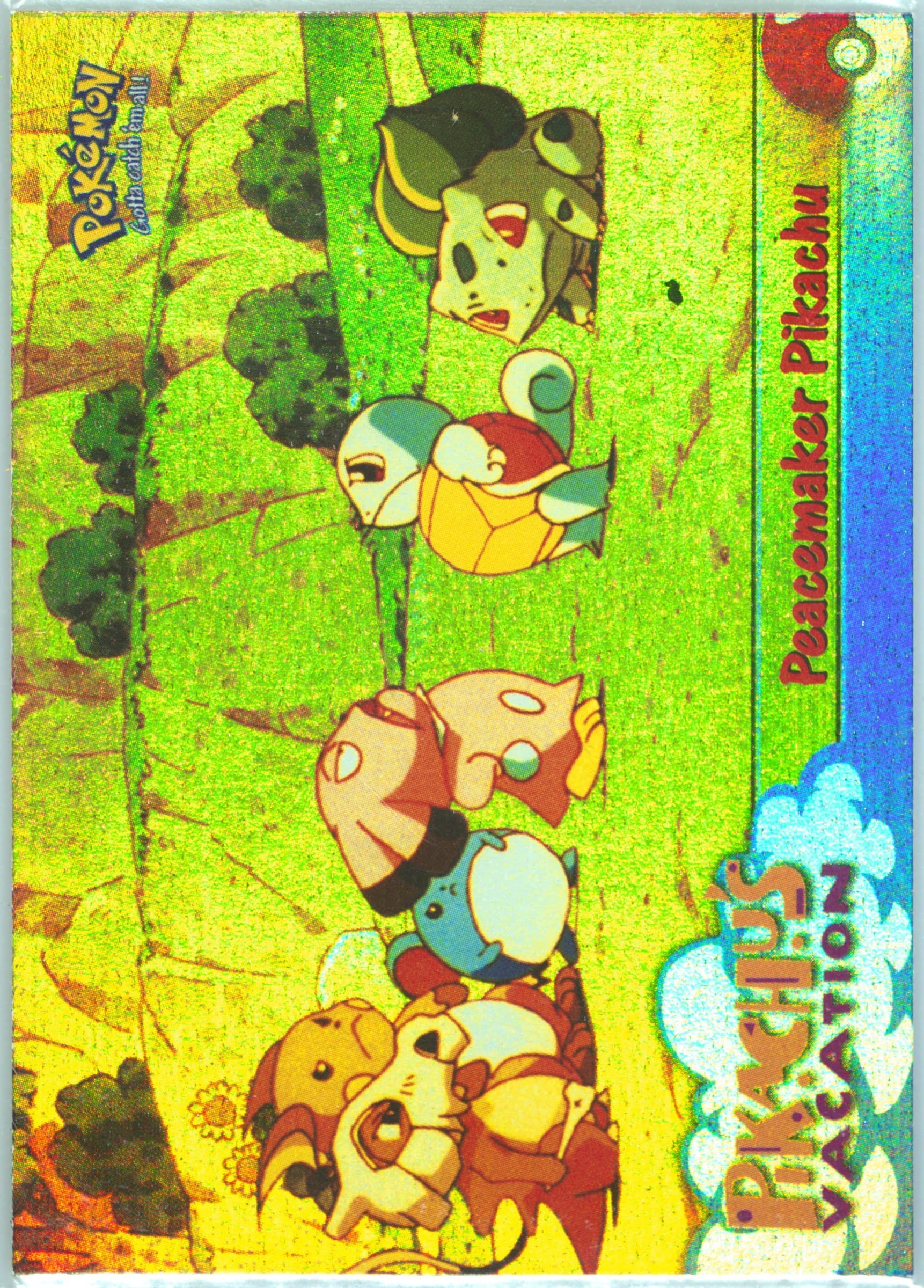 Movie Edition Peacemaker Pikachu-Corrected-Rainbow Foil (46) 1999 Topps Pokemon the Movie Edt