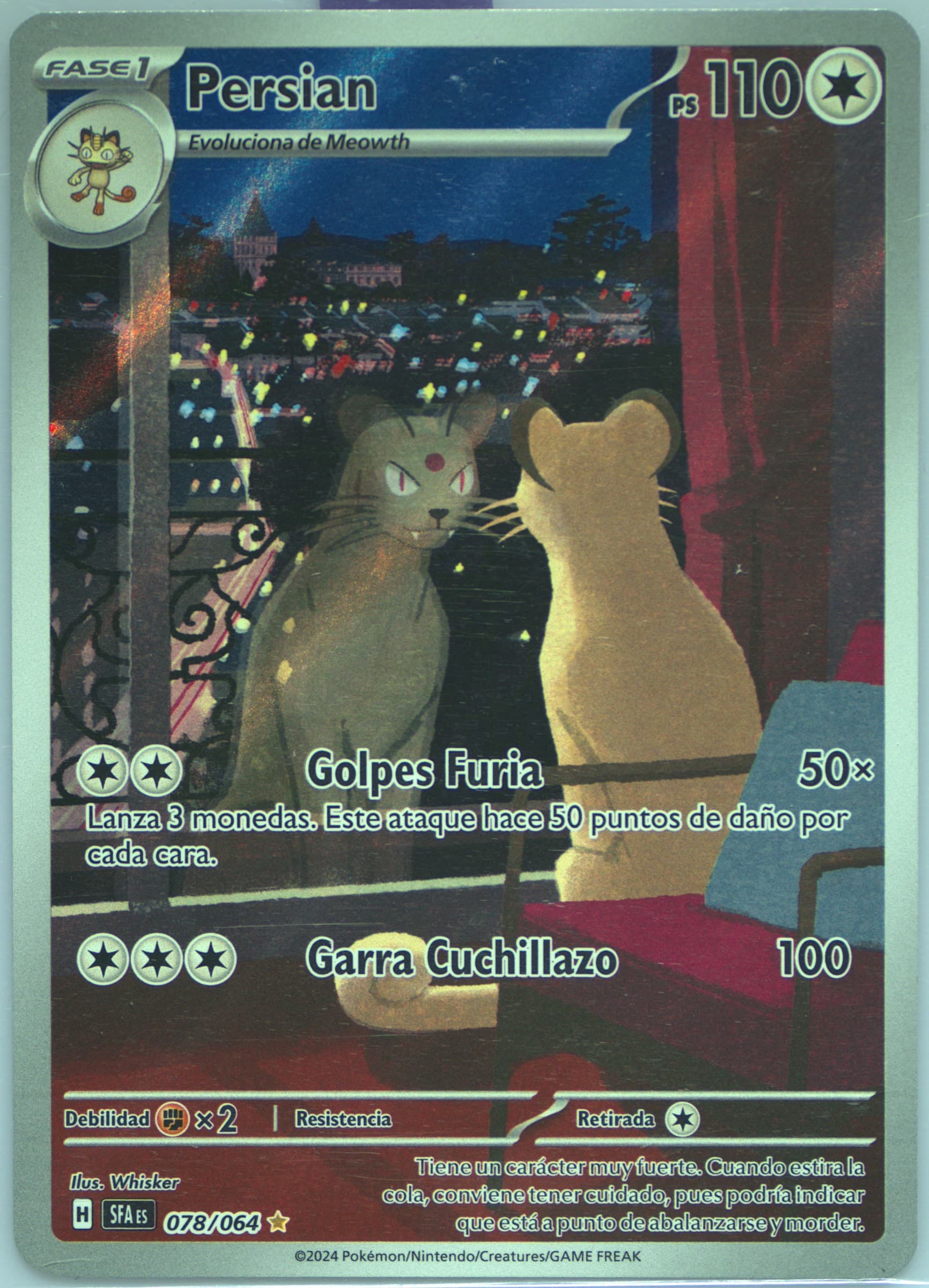 Persian Illustration Rare (078) 2024 Pokemon Spanish Sfa ES-Shrouded Fable