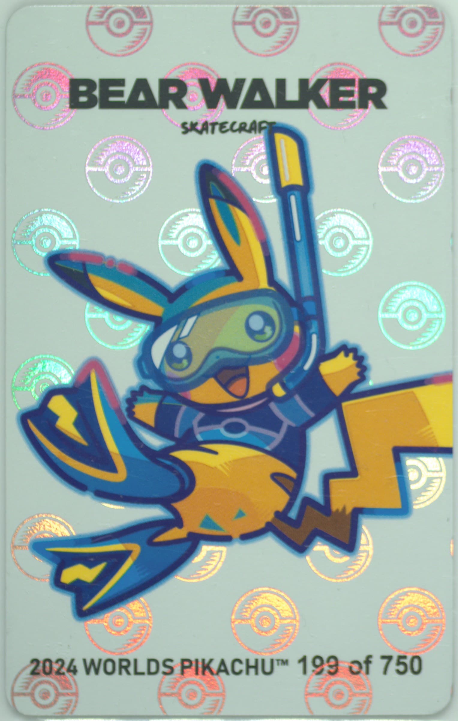 2024 Worlds Pikachu 2024 Pokemon Center X Bear Walker World Championships Honolulu Exclusive Card