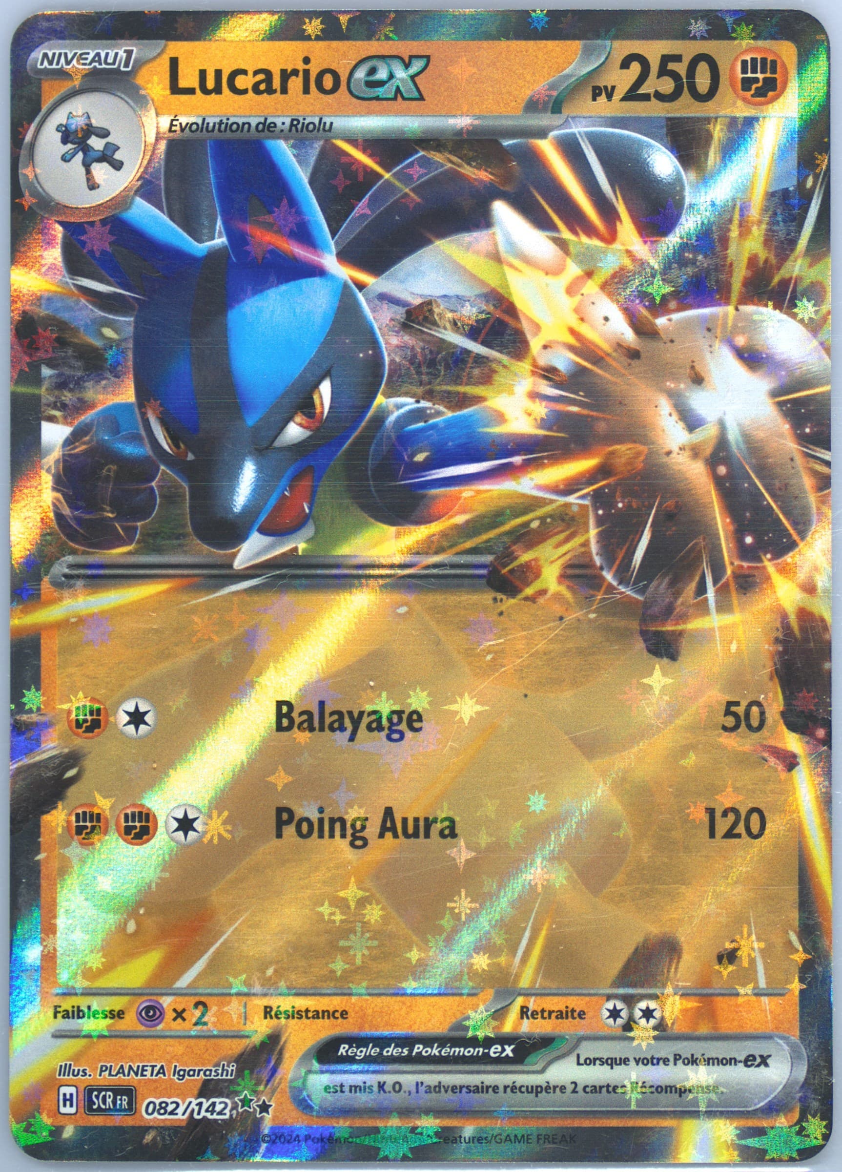 Lucario EX (082) 2024 Pokemon French Scr FR-Stellar Crown