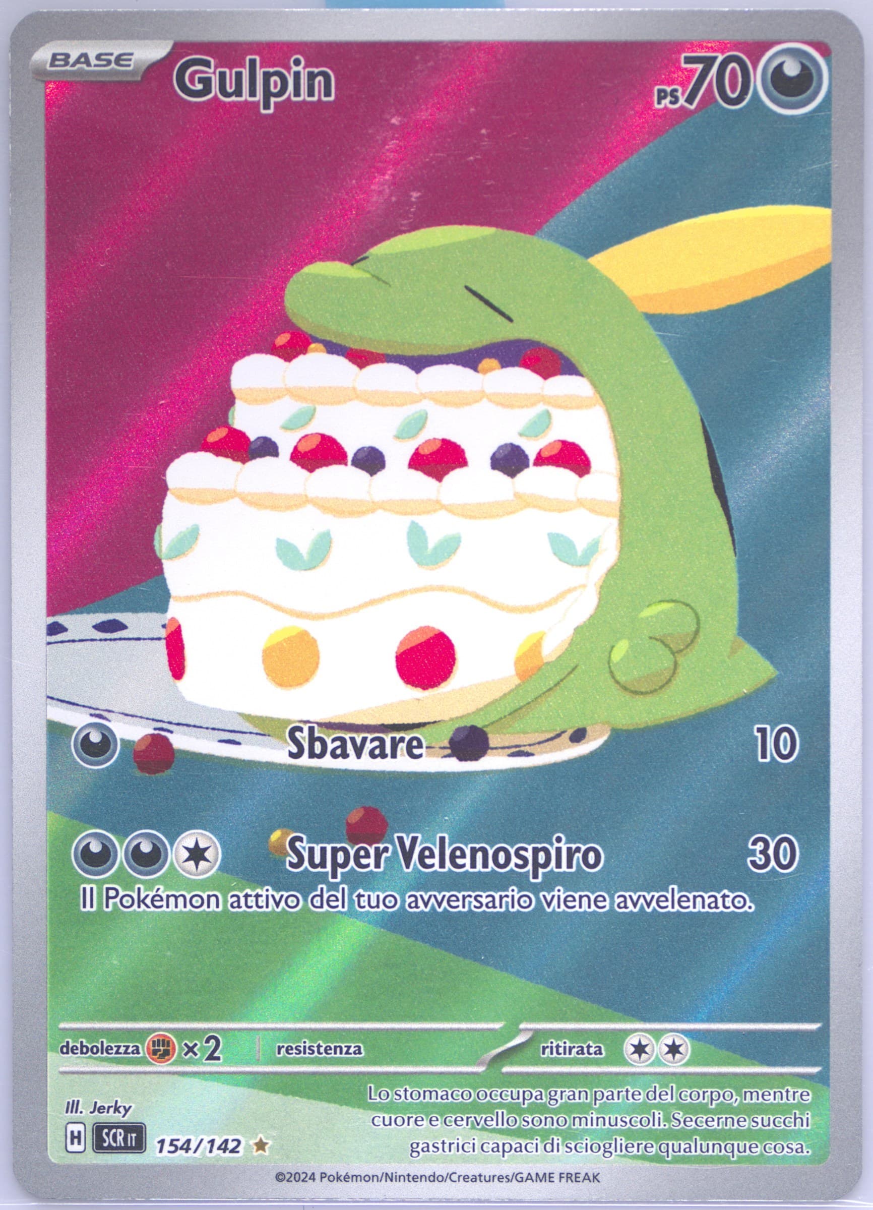 Gulpin Illustration Rare (154) 2024 Pokemon Italian Scr It-Stellar Crown