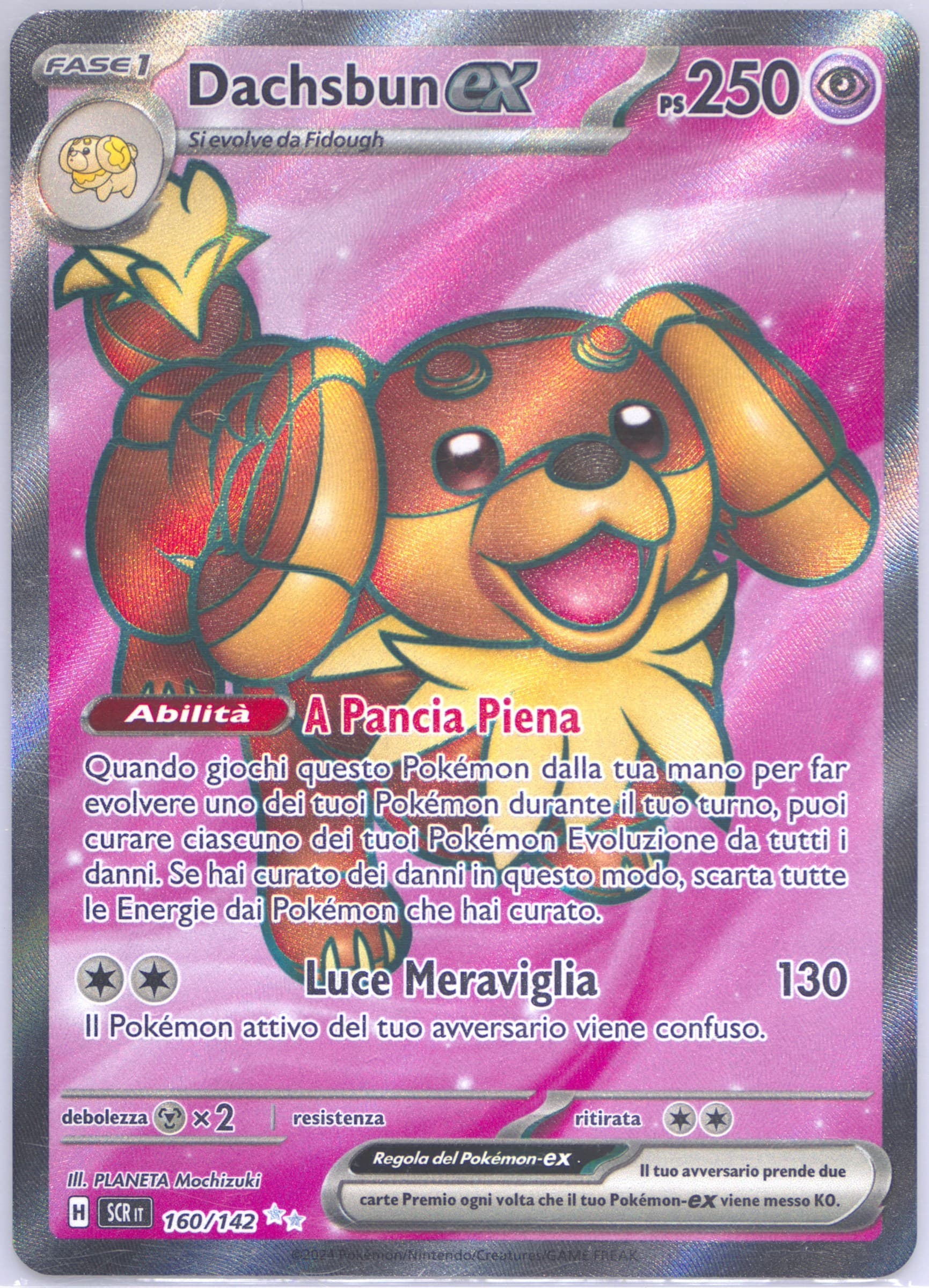 Dachsbun EX Ultra Rare (160) 2024 Pokemon Italian Scr It-Stellar Crown
