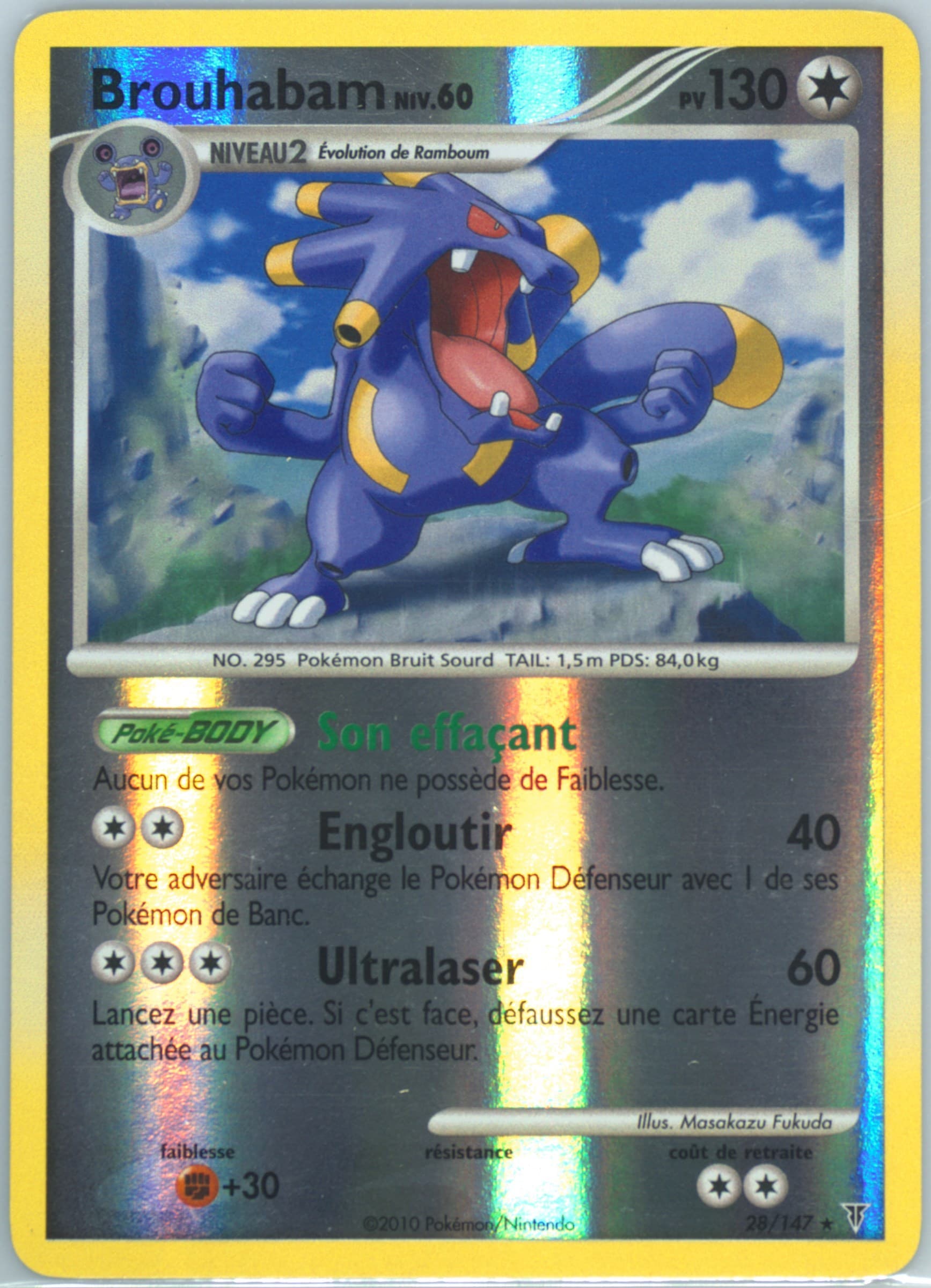 Brouhabam-Reverse Foil (28) 2010 Pokemon French Platinum Supreme Victors