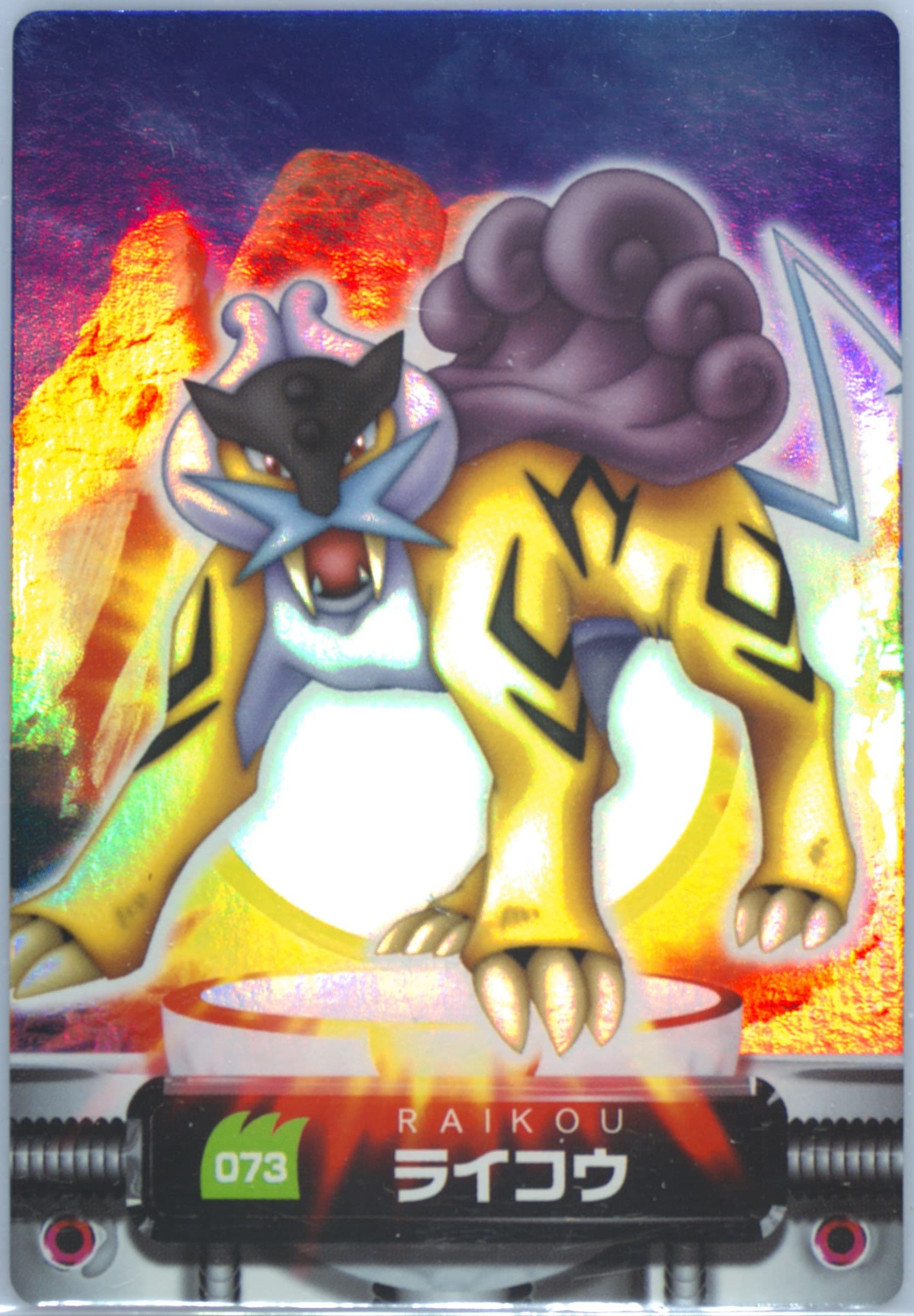 Raikou Holo (073) 2005 Carddass Pokemon Advanced Generation Zukan Card
