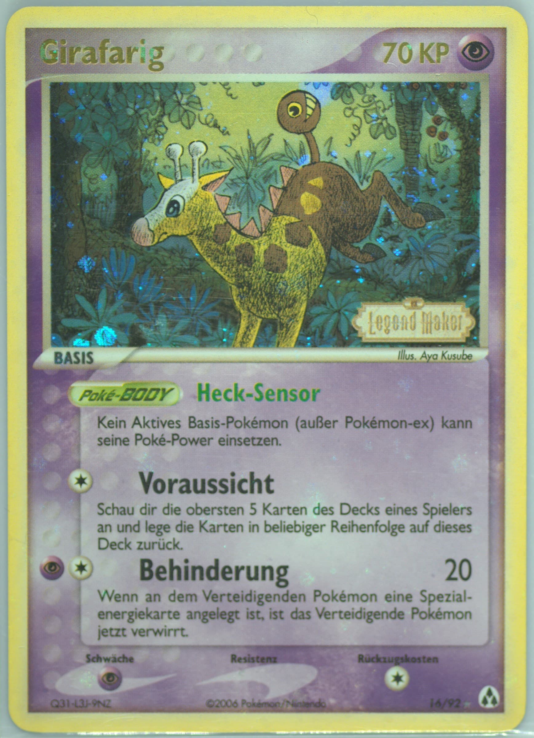 Girafarig-Reverse Foil German (16) 2006 Pokemon EX Legend Maker
