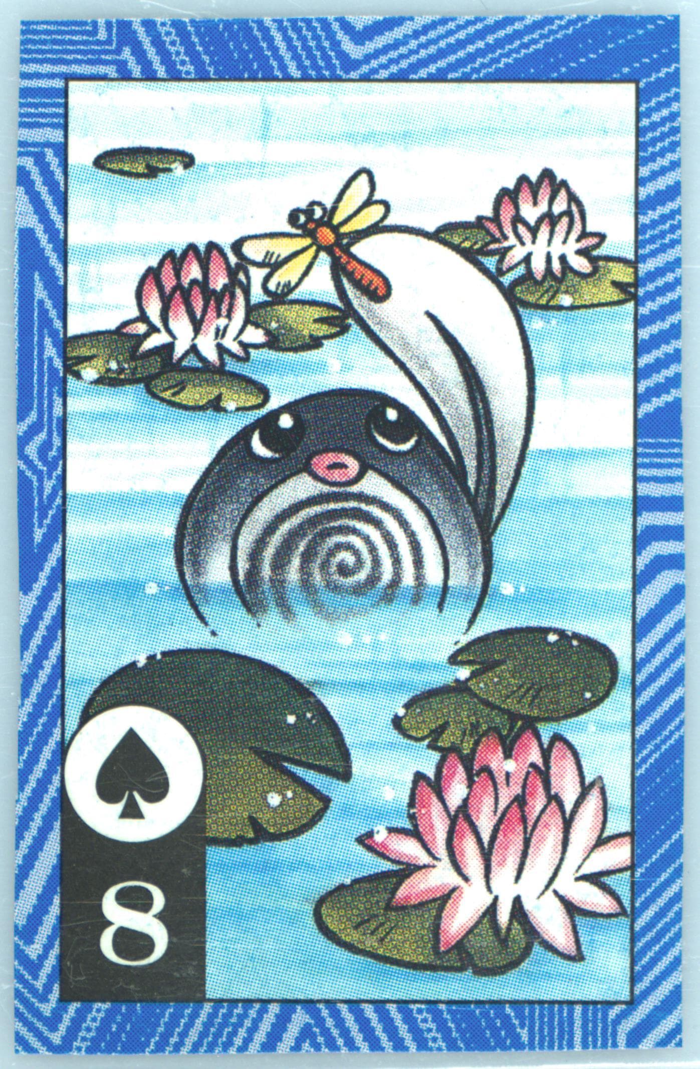Poliwag 8 of Spades-Hand Cut 1996 Corocoro Comics Pokemon Blue Version Torakaruta Playing Cards and Karuta