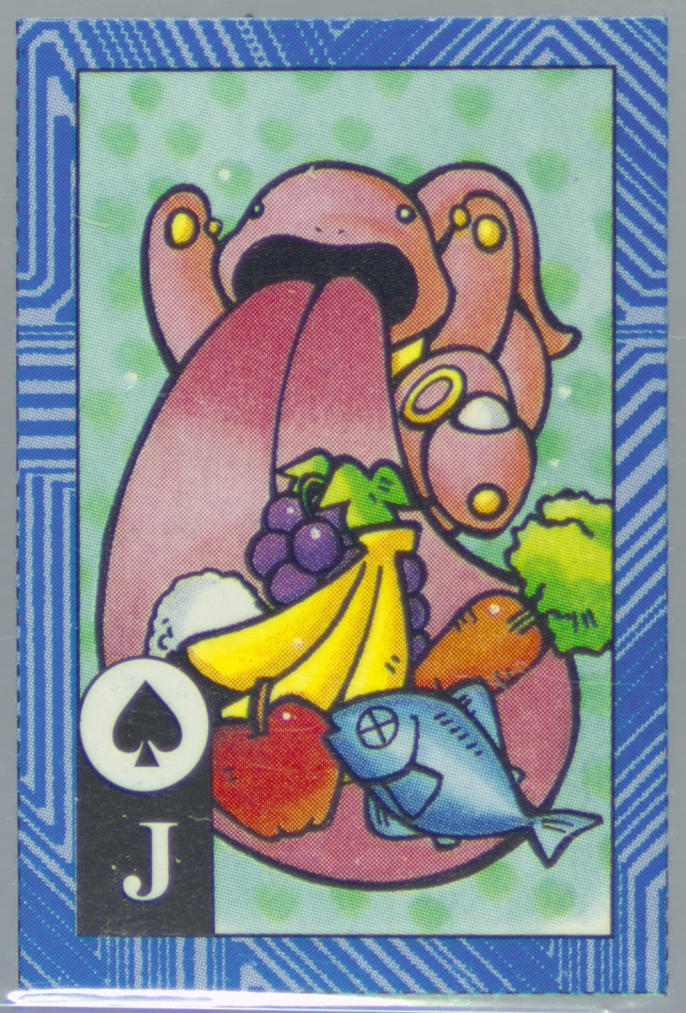 Lickitung Jack of Spades-Hand Cut 1996 Corocoro Comics Pokemon Blue Version Torakaruta Playing Cards and Karuta