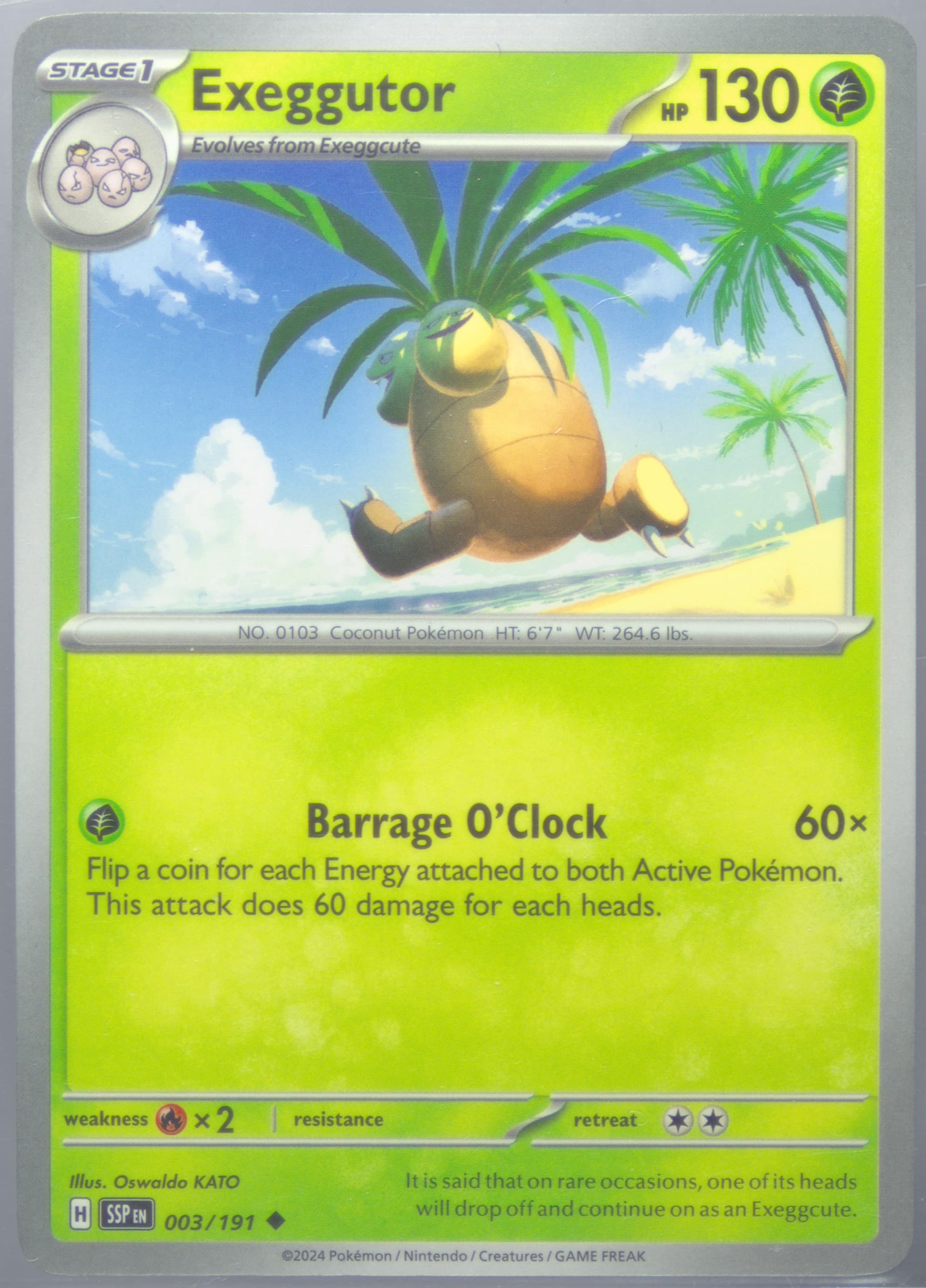 Exeggutor (003) 2024 Pokemon Ssp EN-Surging Sparks