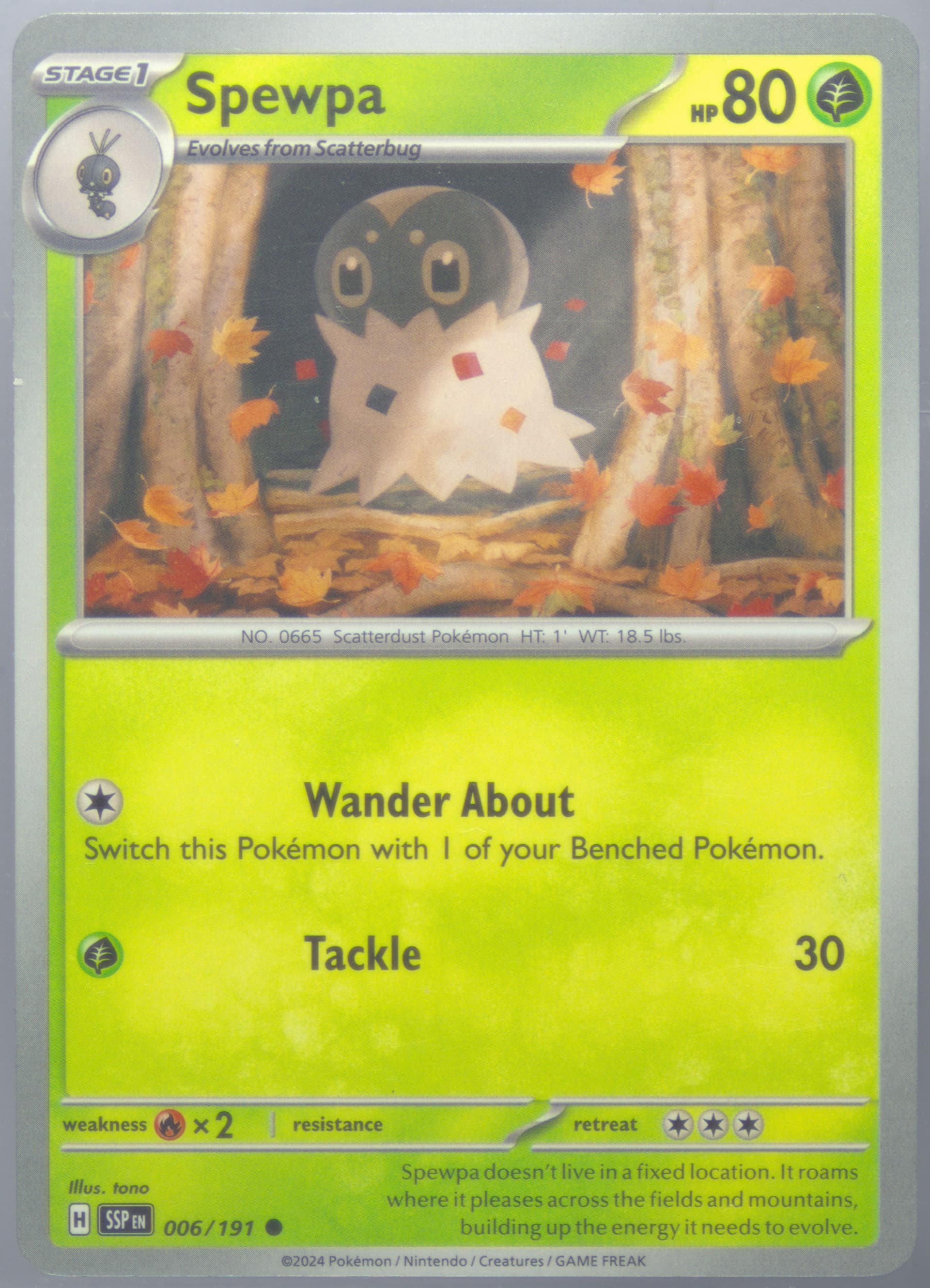 Spewpa (006) 2024 Pokemon Ssp EN-Surging Sparks