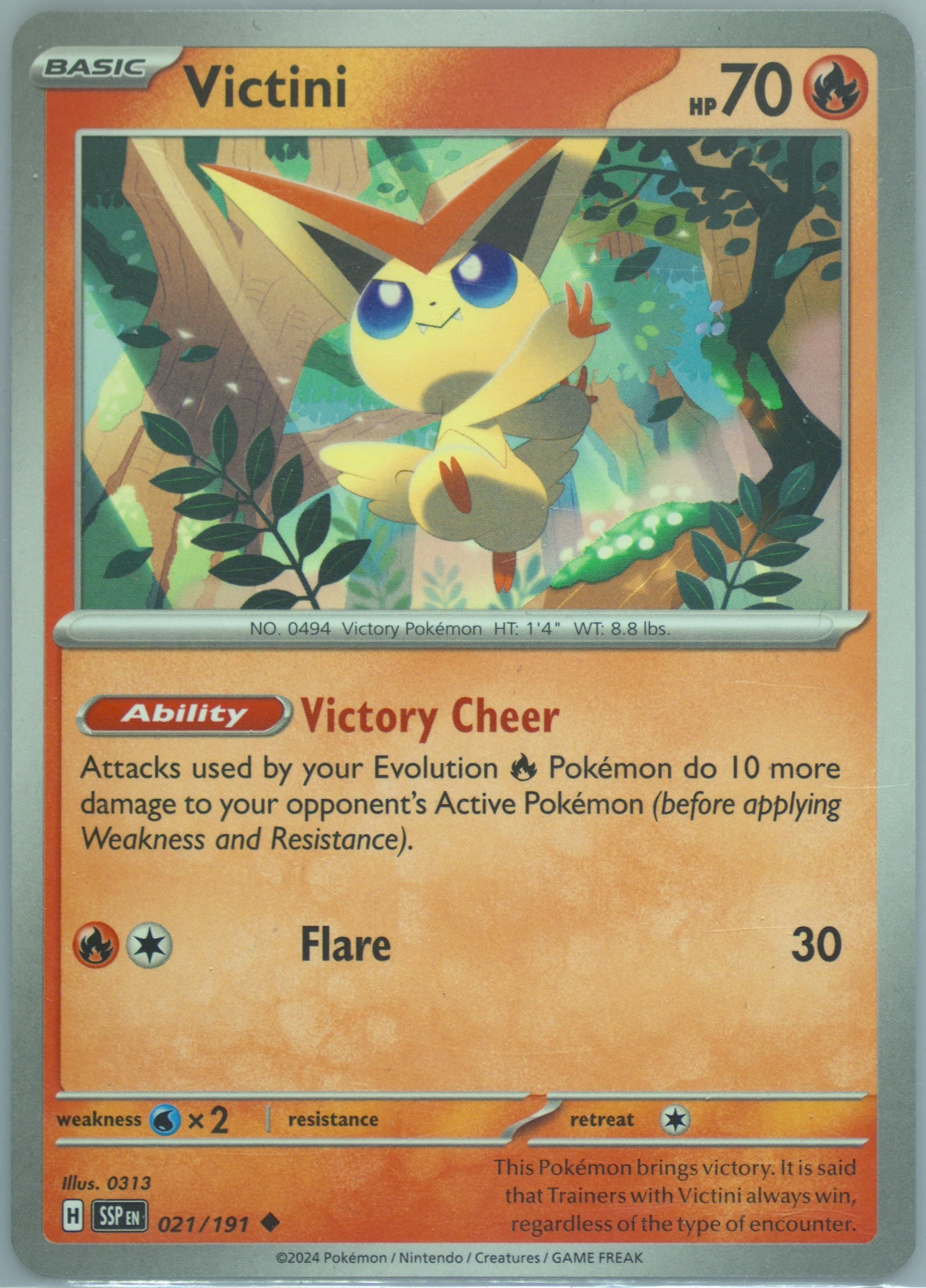 Victini (021) 2024 Pokemon Ssp EN-Surging Sparks