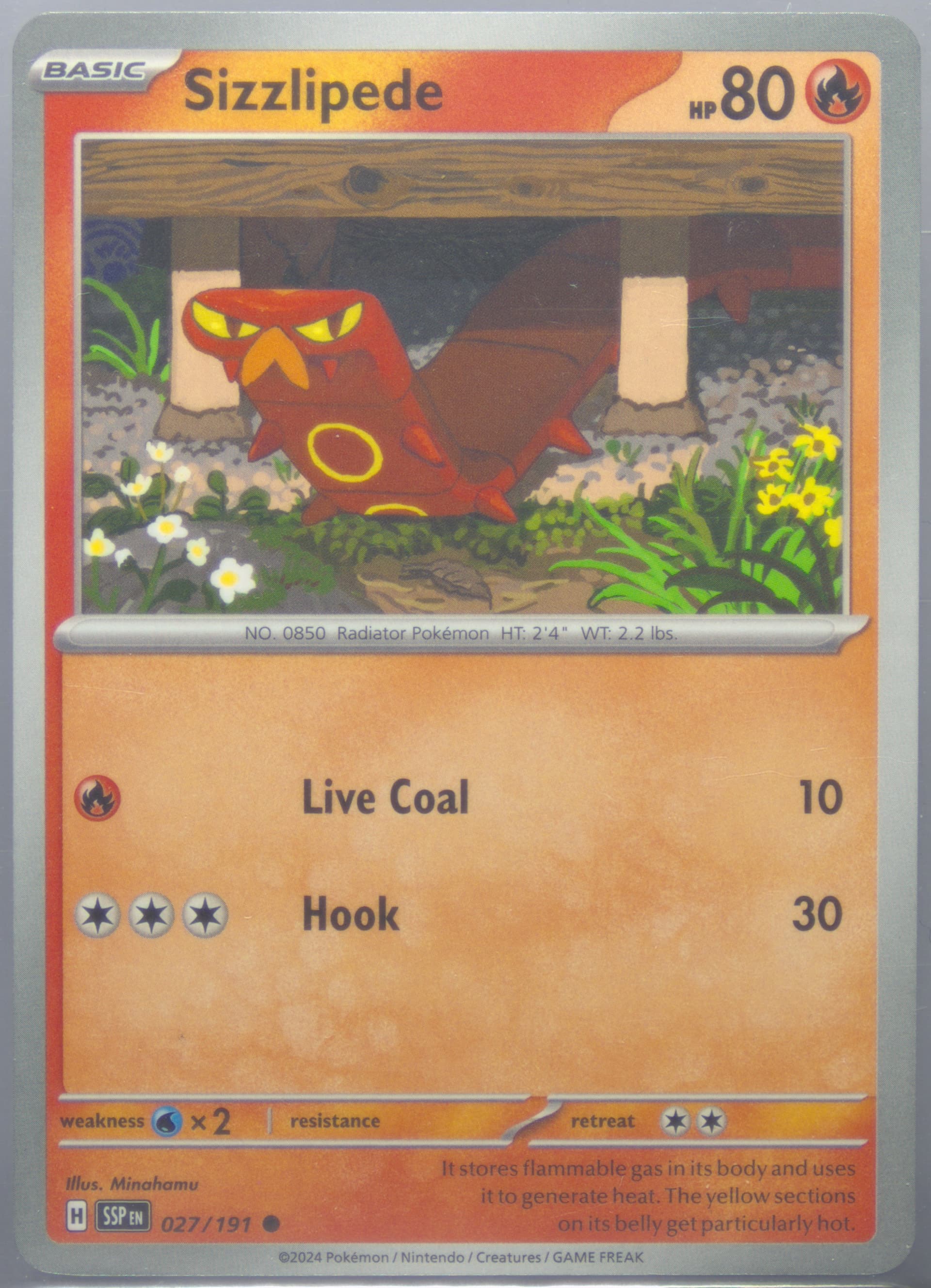 Sizzlipede (027) 2024 Pokemon Ssp EN-Surging Sparks